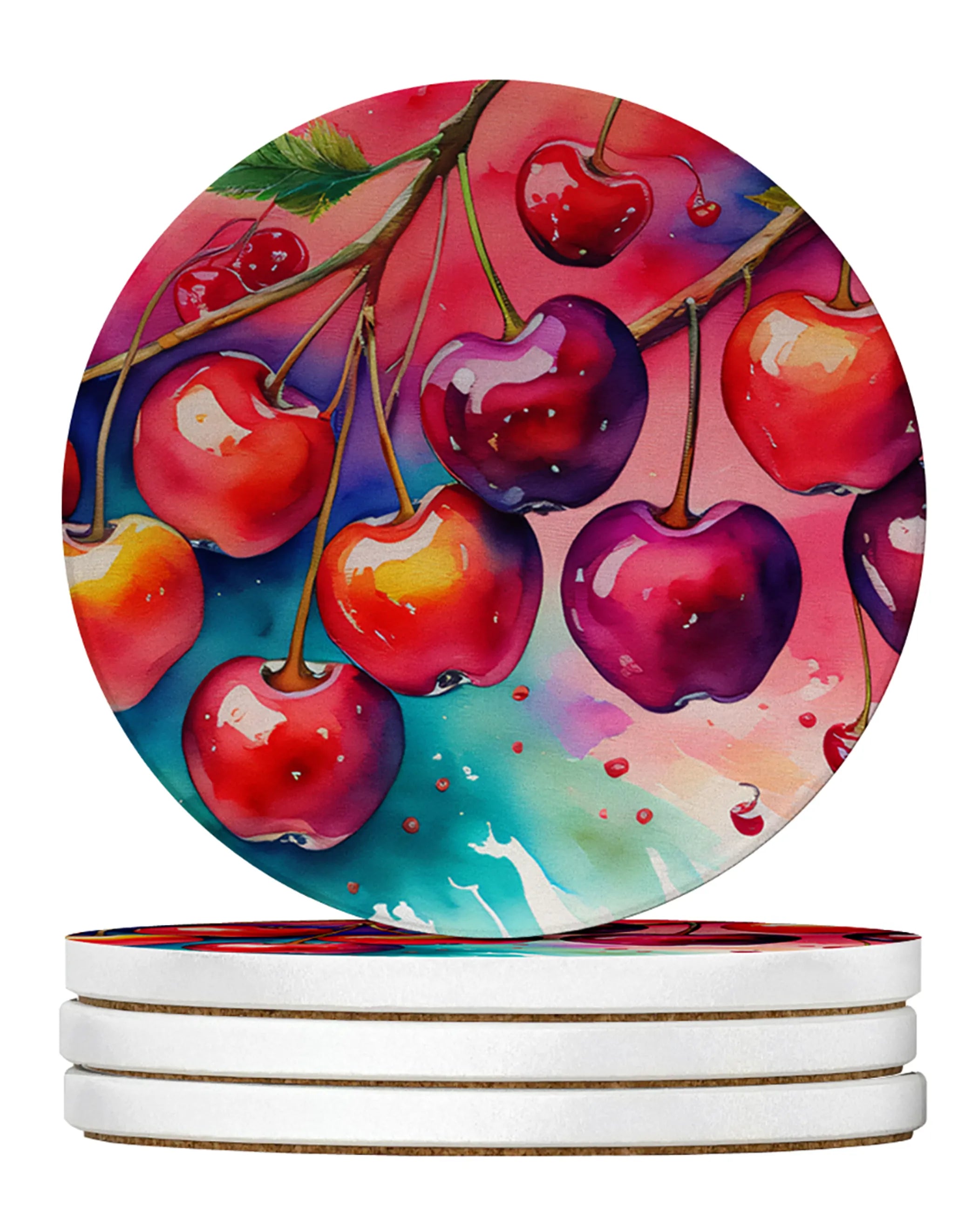 Colorful Fruit Large Sandstone Coasters Pack of 4