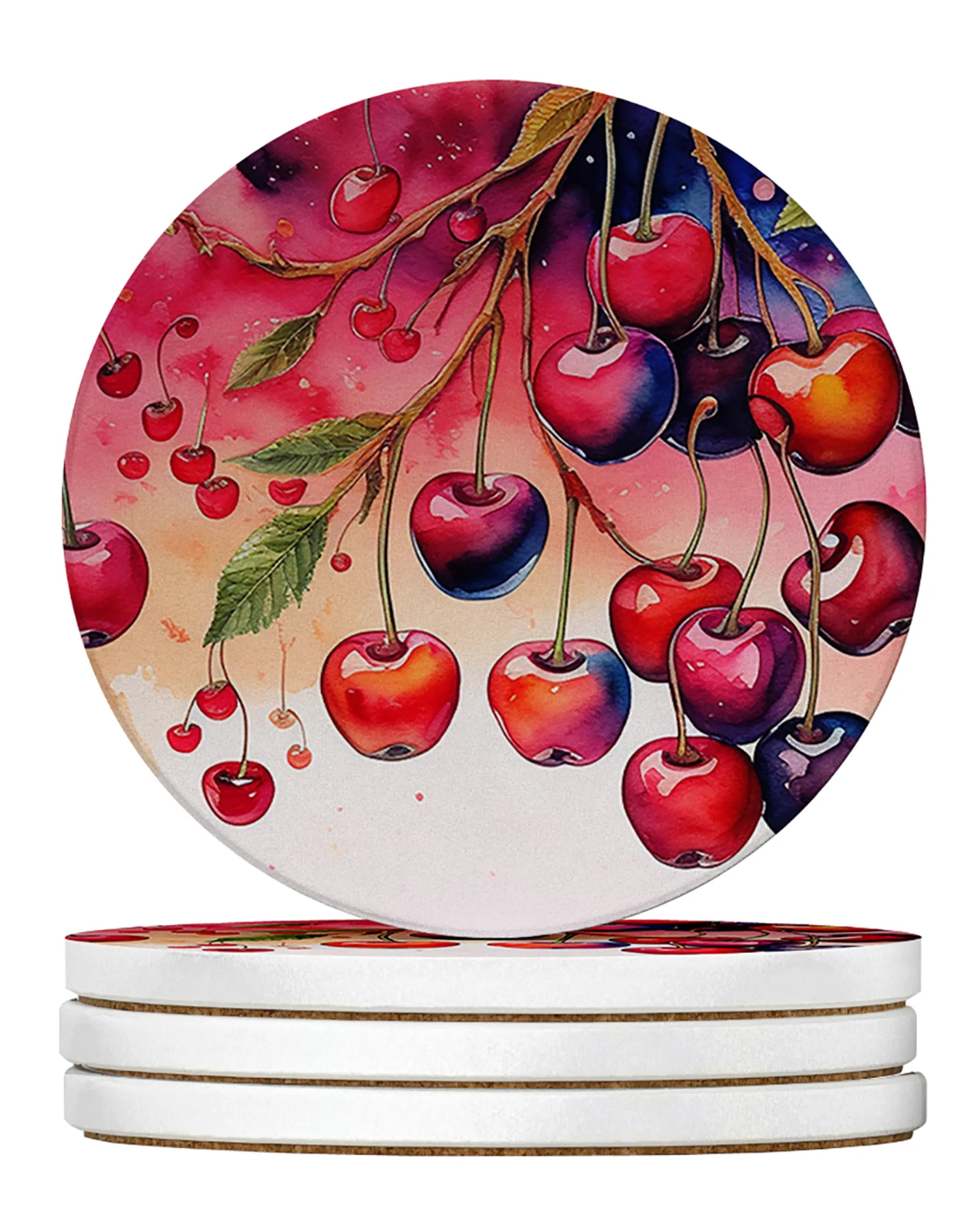 Colorful Fruit Large Sandstone Coasters Pack of 4