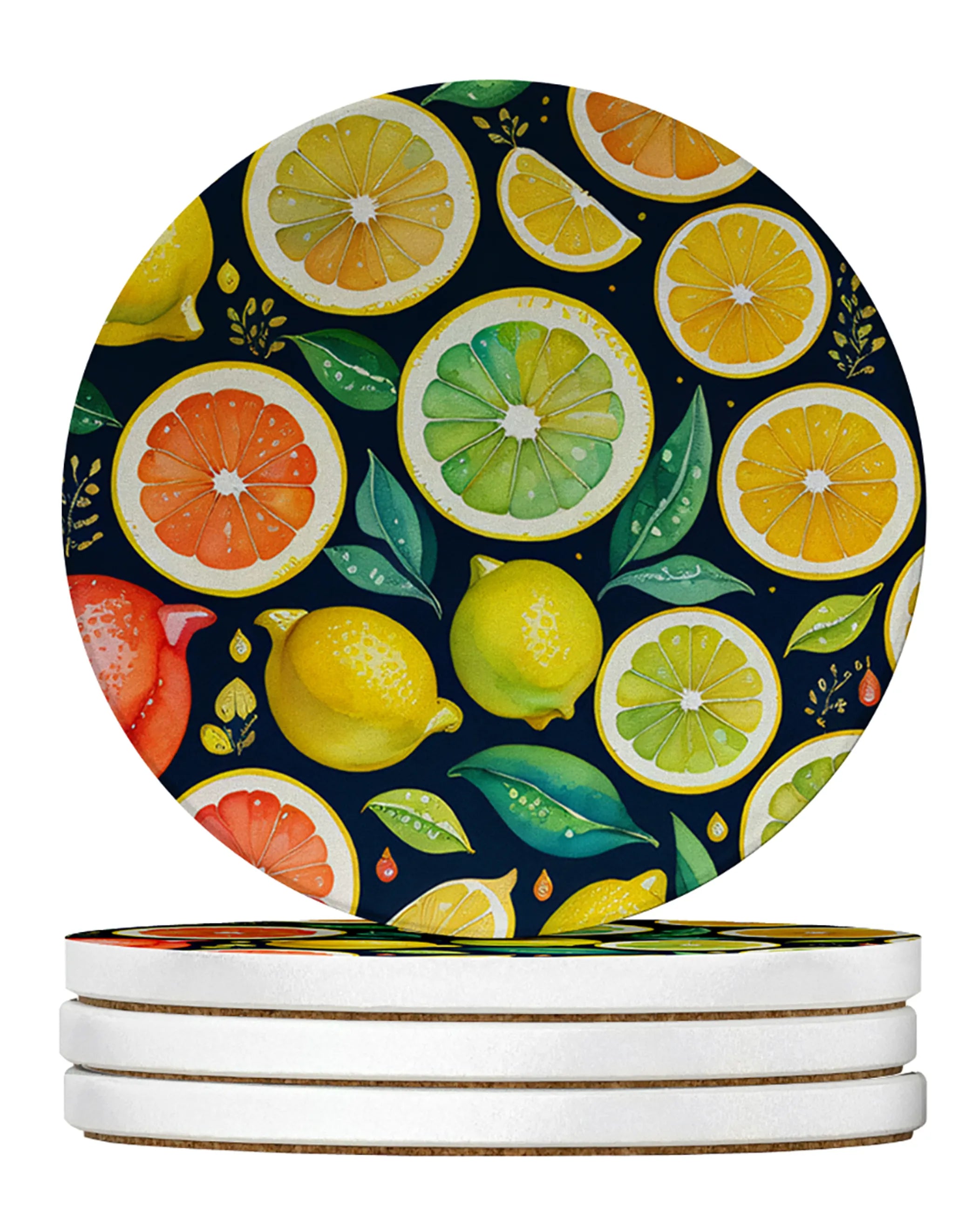 Colorful Fruit Large Sandstone Coasters Pack of 4