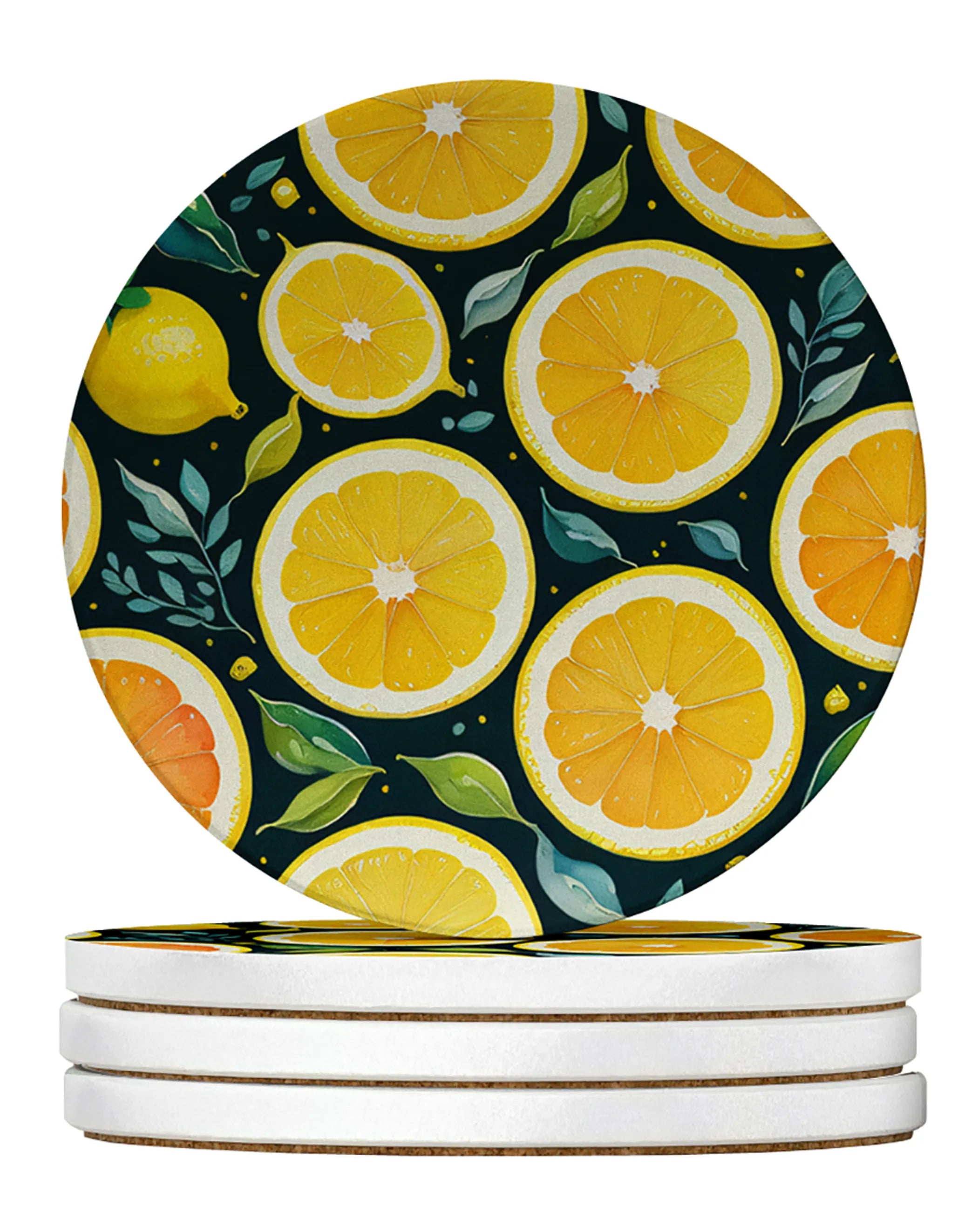 Colorful Fruit Large Sandstone Coasters Pack of 4