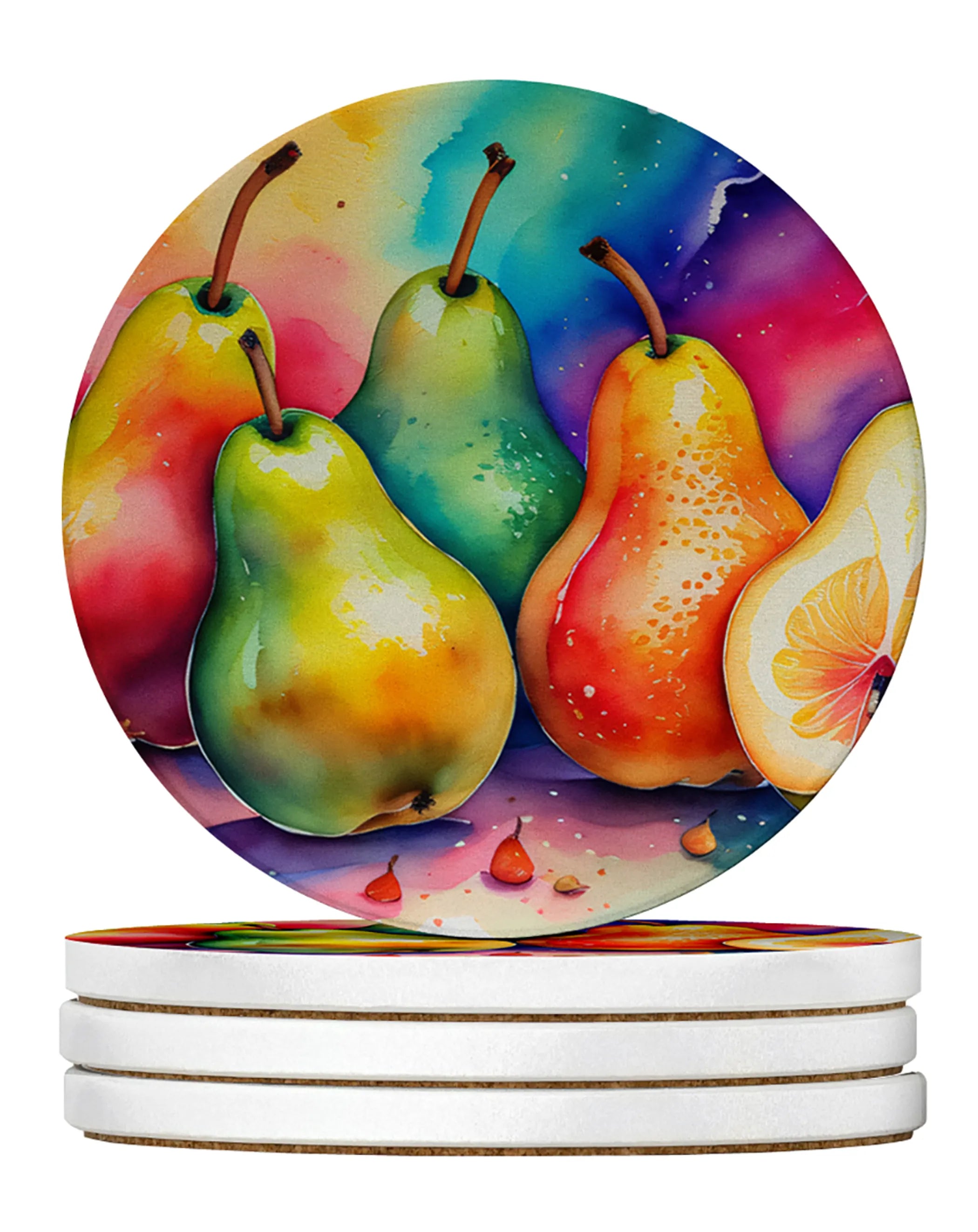 Colorful Fruit Large Sandstone Coasters Pack of 4
