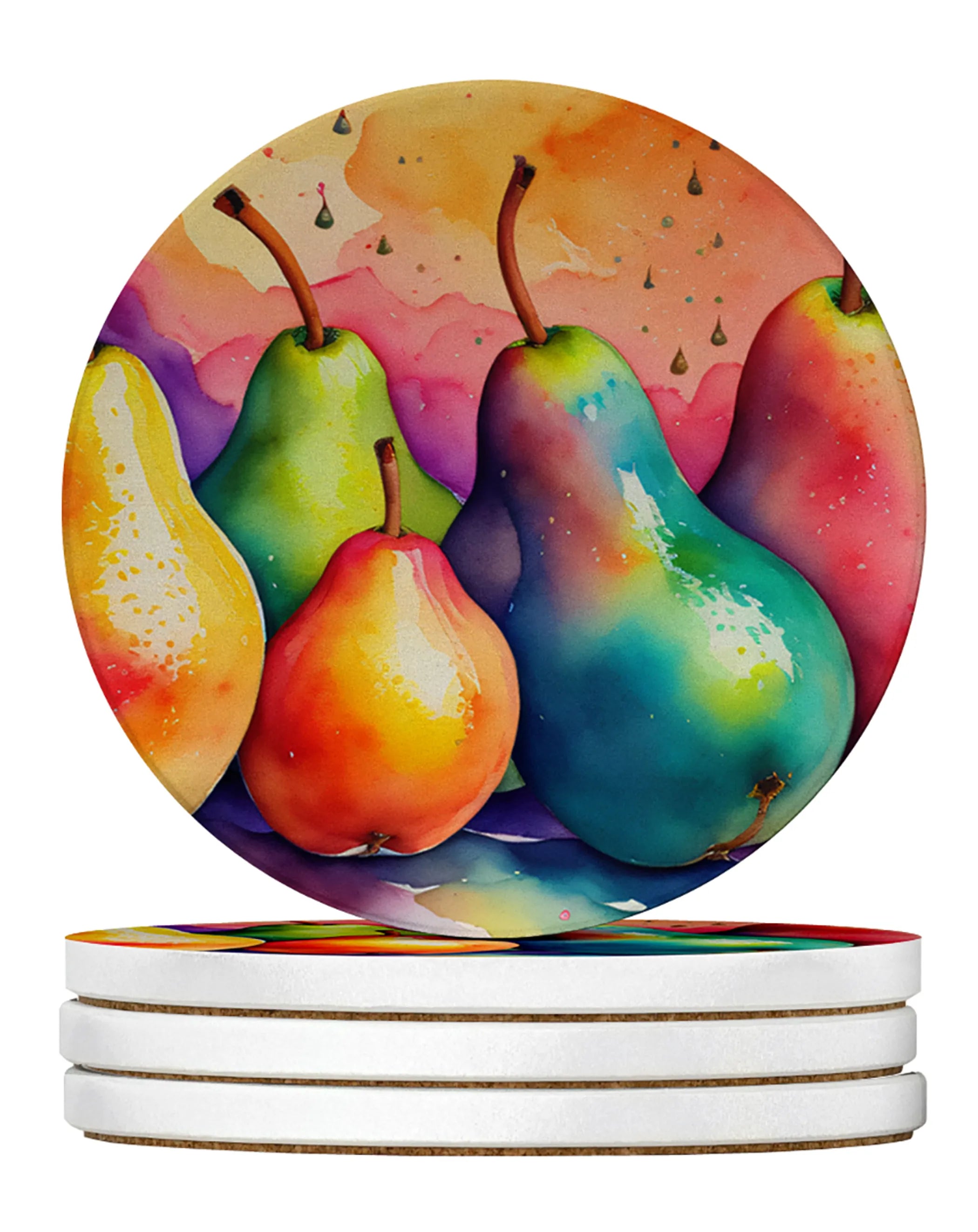 Colorful Fruit Large Sandstone Coasters Pack of 4