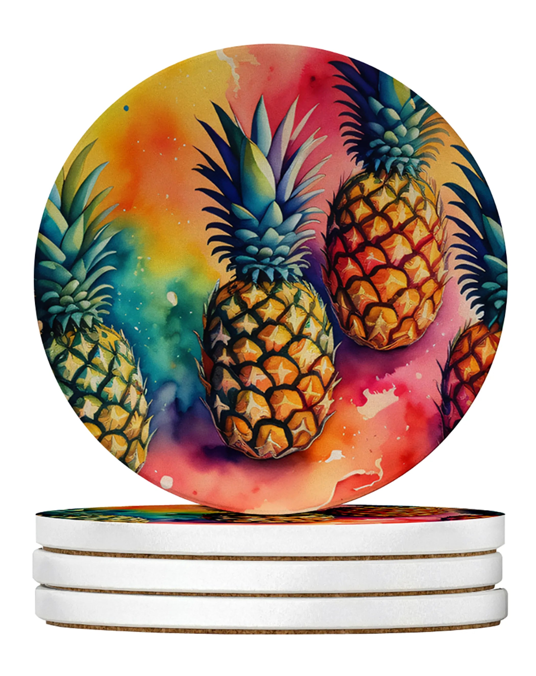 Colorful Fruit Large Sandstone Coasters Pack of 4