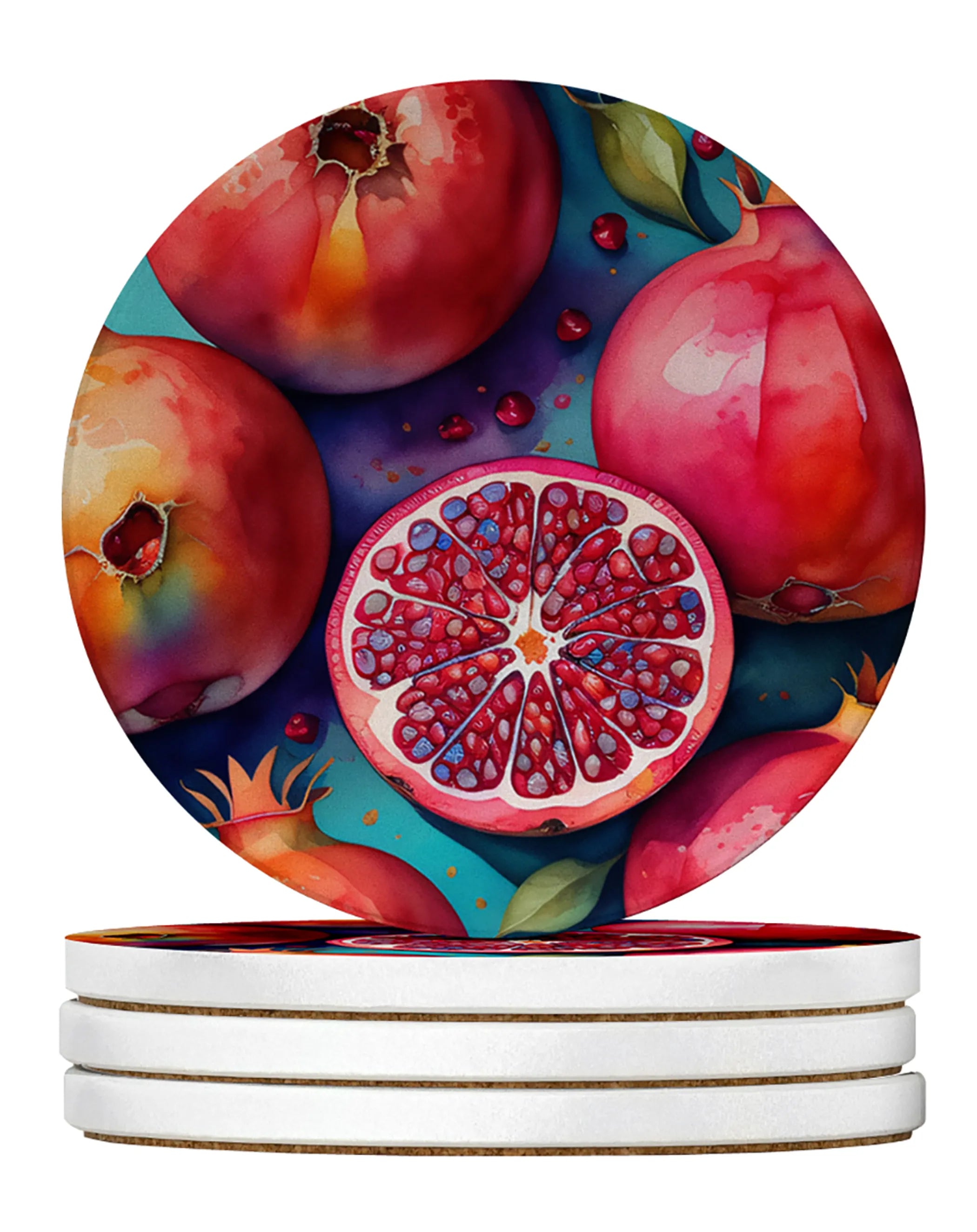 Colorful Fruit Large Sandstone Coasters Pack of 4