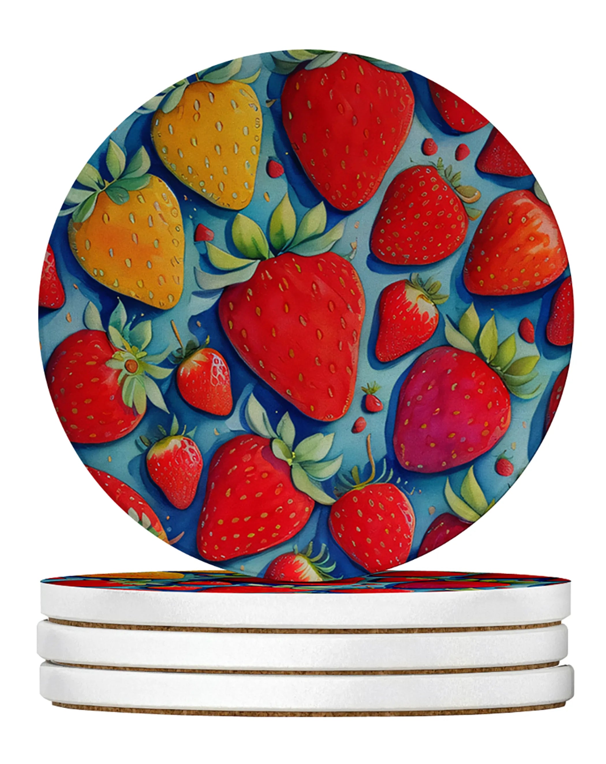 Colorful Fruit Large Sandstone Coasters Pack of 4