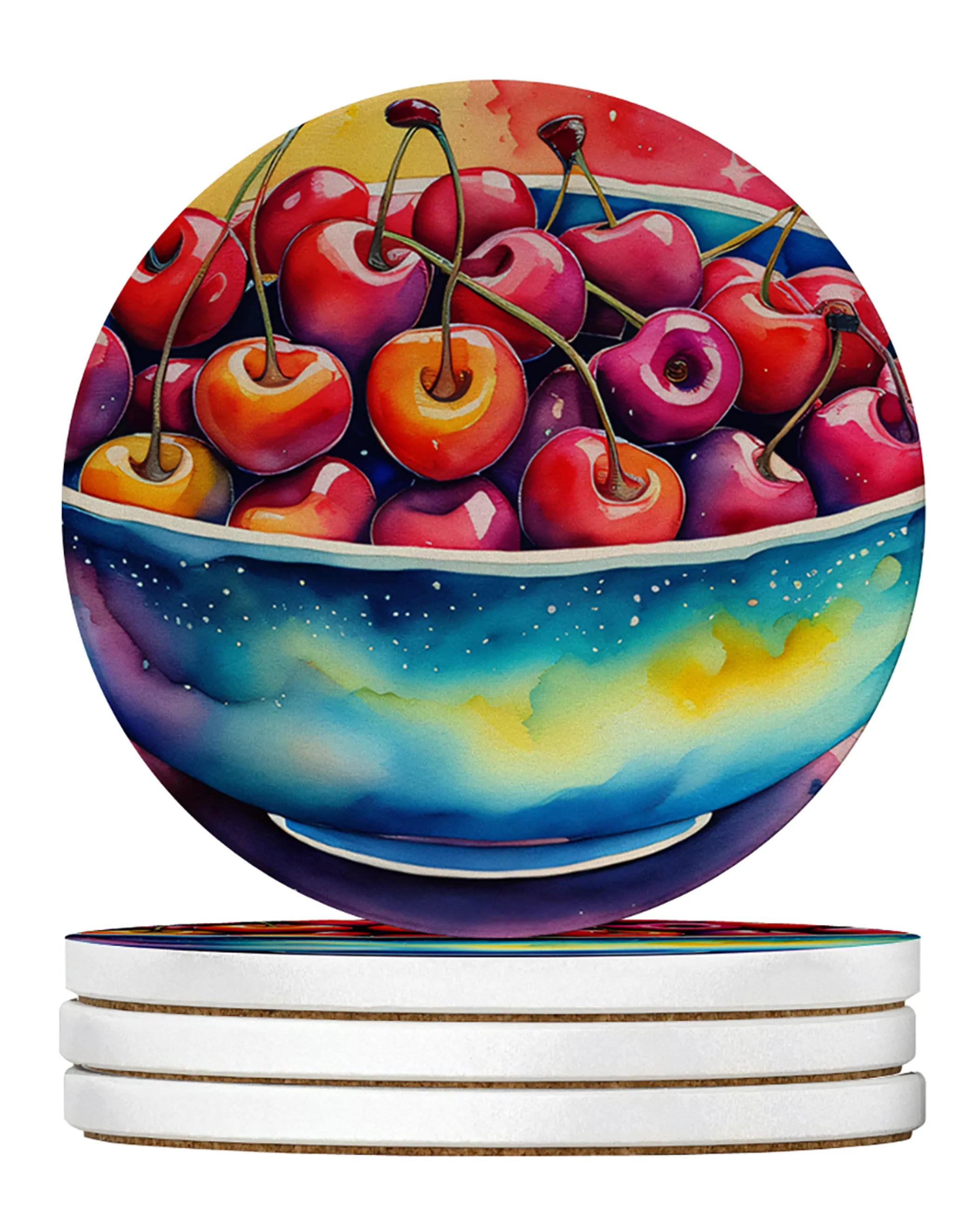 Colorful Fruit Large Sandstone Coasters Pack of 4