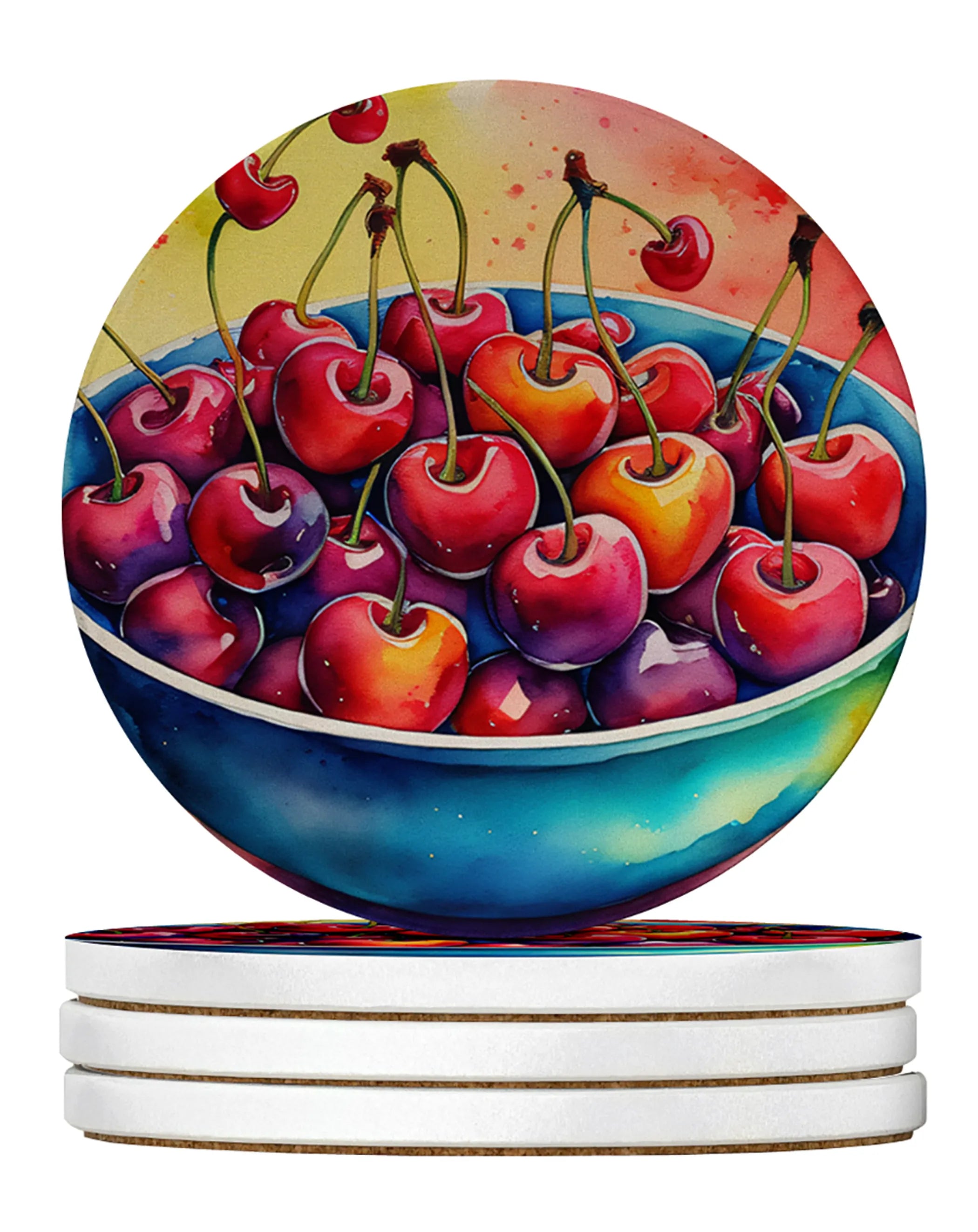 Colorful Fruit Large Sandstone Coasters Pack of 4
