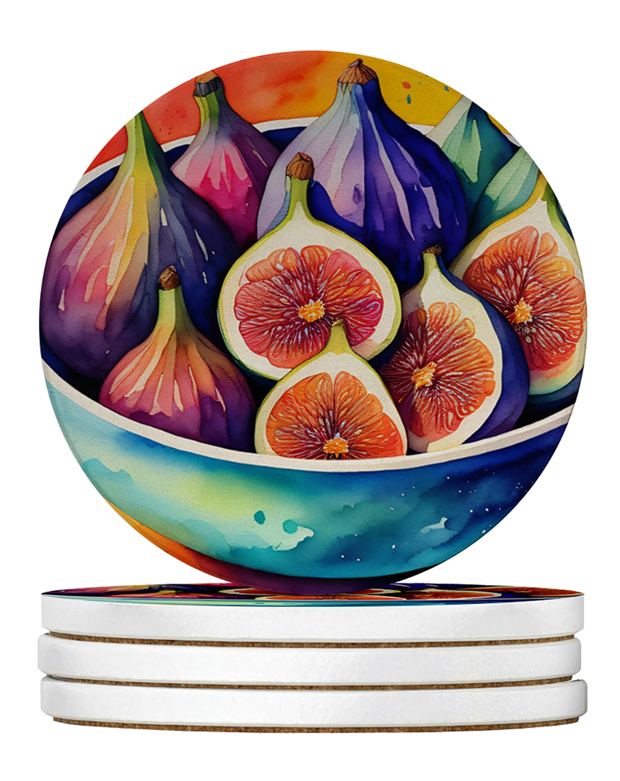 Colorful Fruit Large Sandstone Coasters Pack of 4