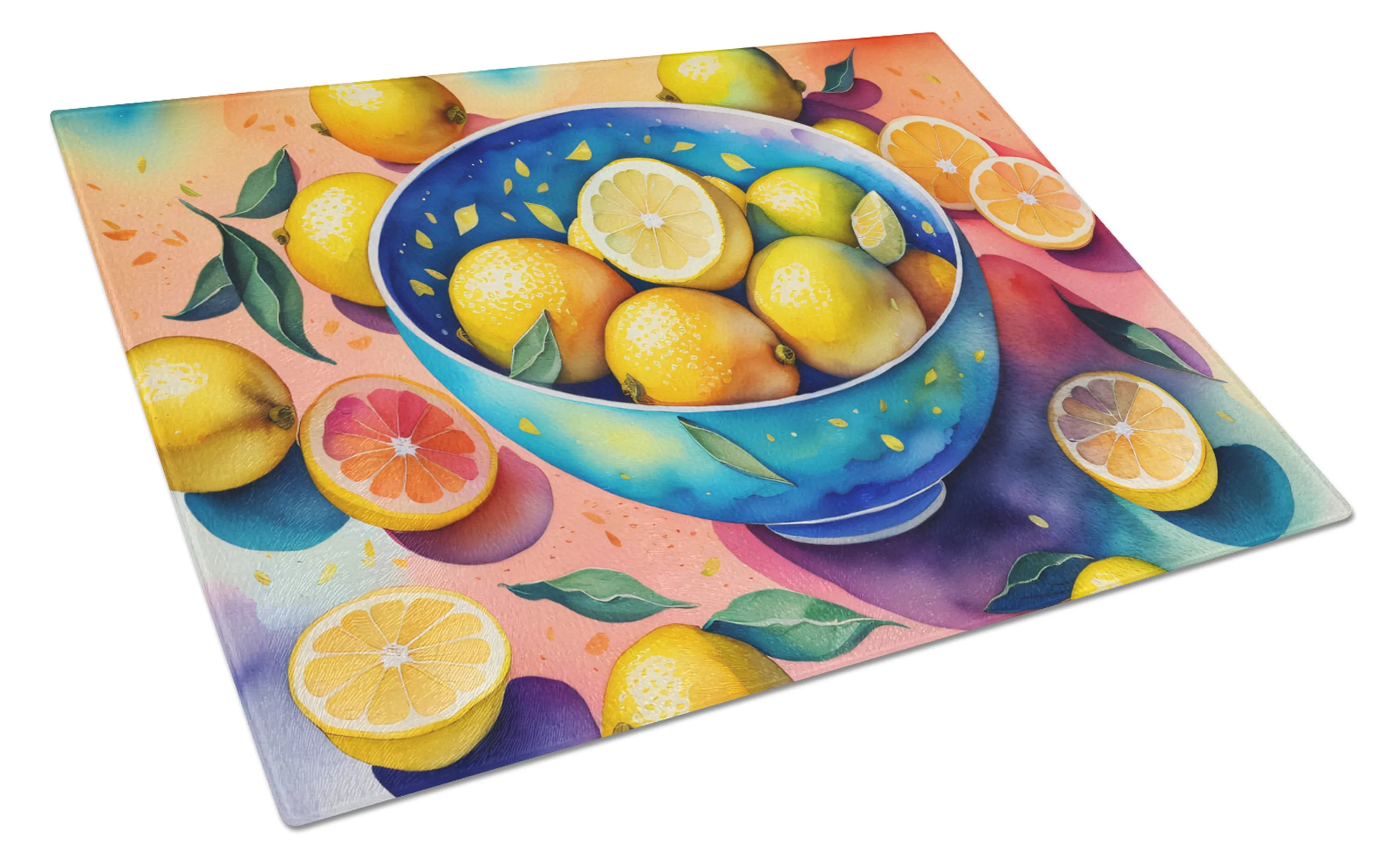Colorful Fruit Glass Cutting Board - Size: LARGE | Pack Of: 1 | Collection name: Colorful fruit