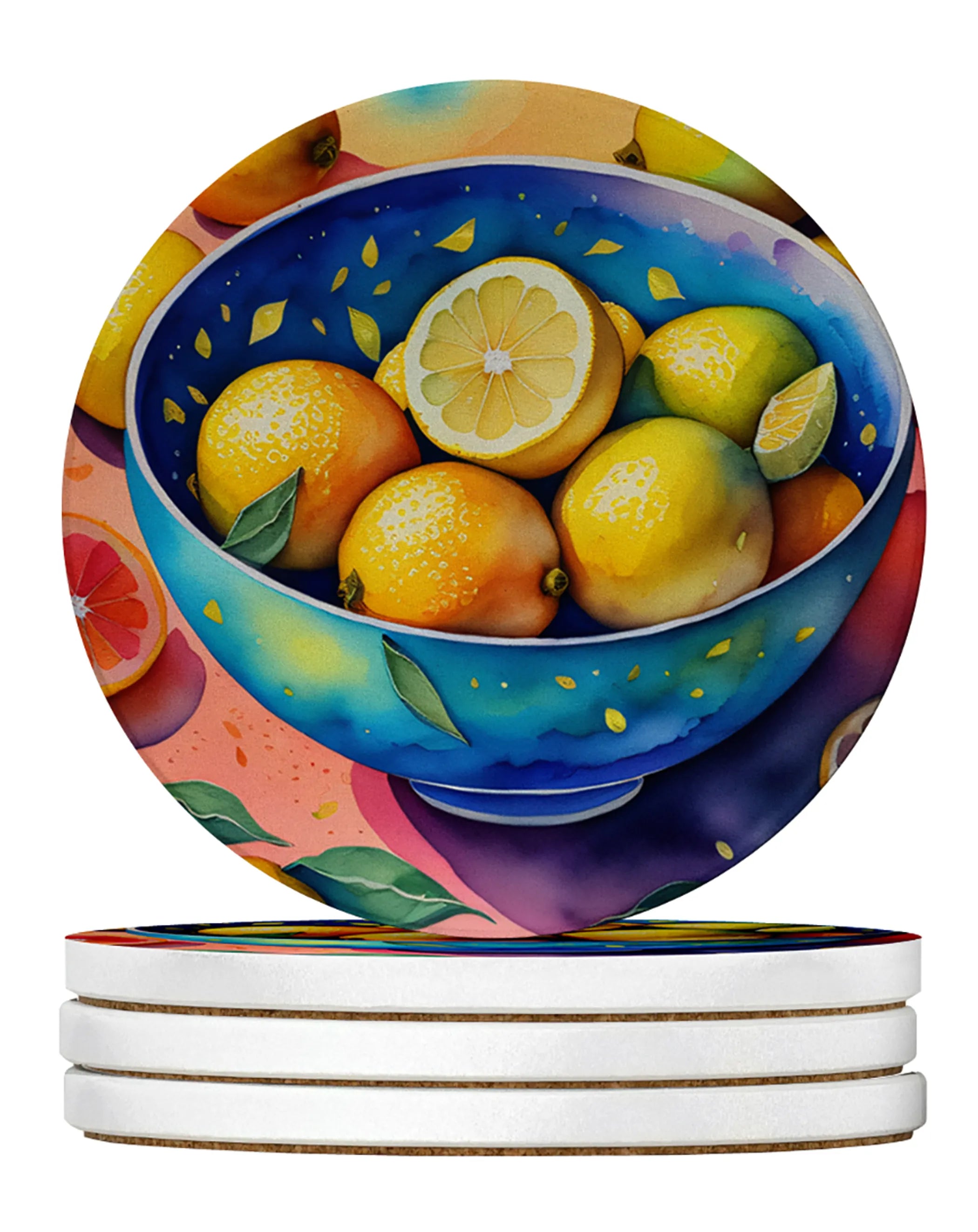 Colorful Fruit Large Sandstone Coasters Pack of 4
