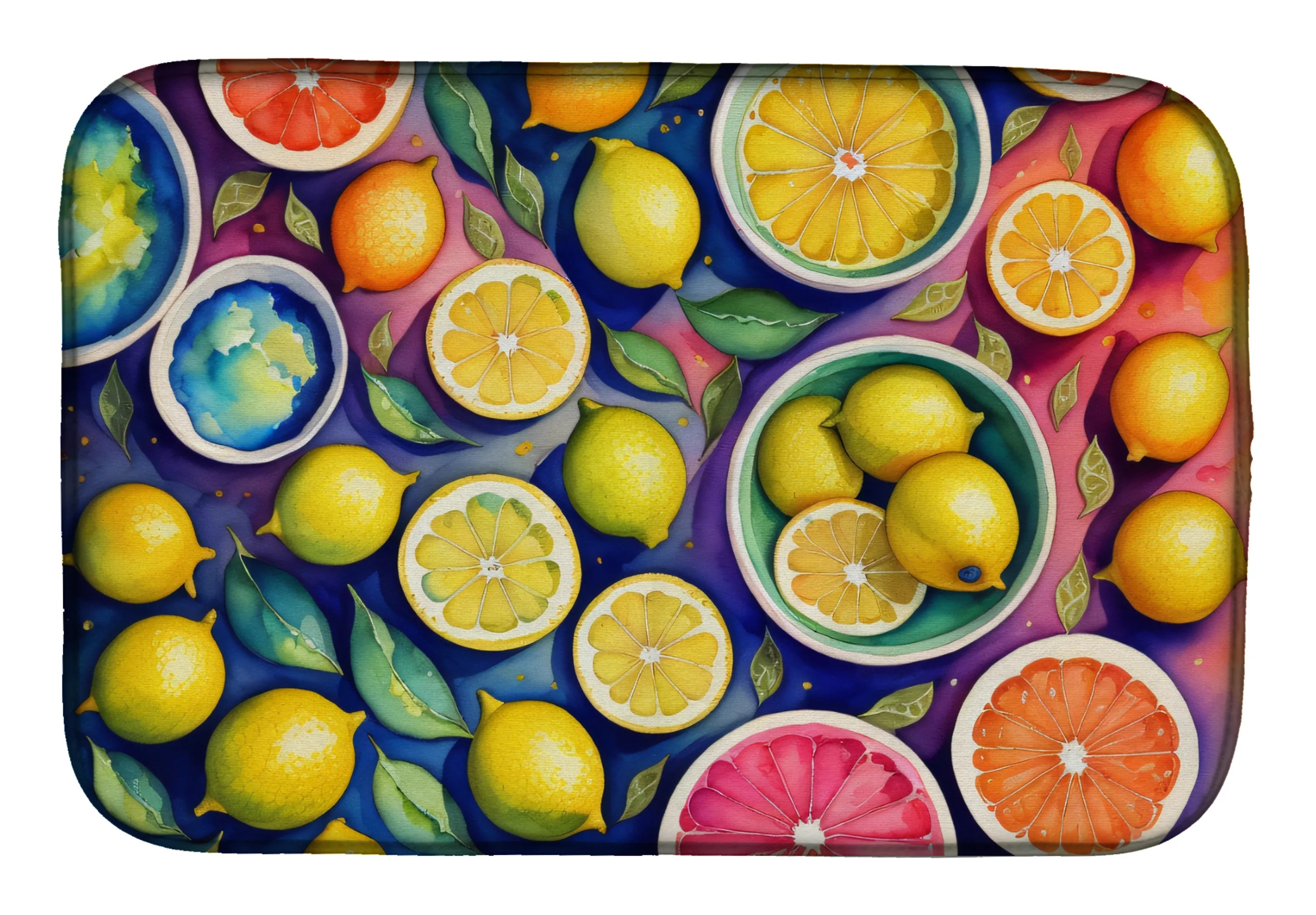Colorful Fruit Dish Drying Mat - Size: 14  X 21" | Pack Of: 1 | Collection name: Colorful fruit