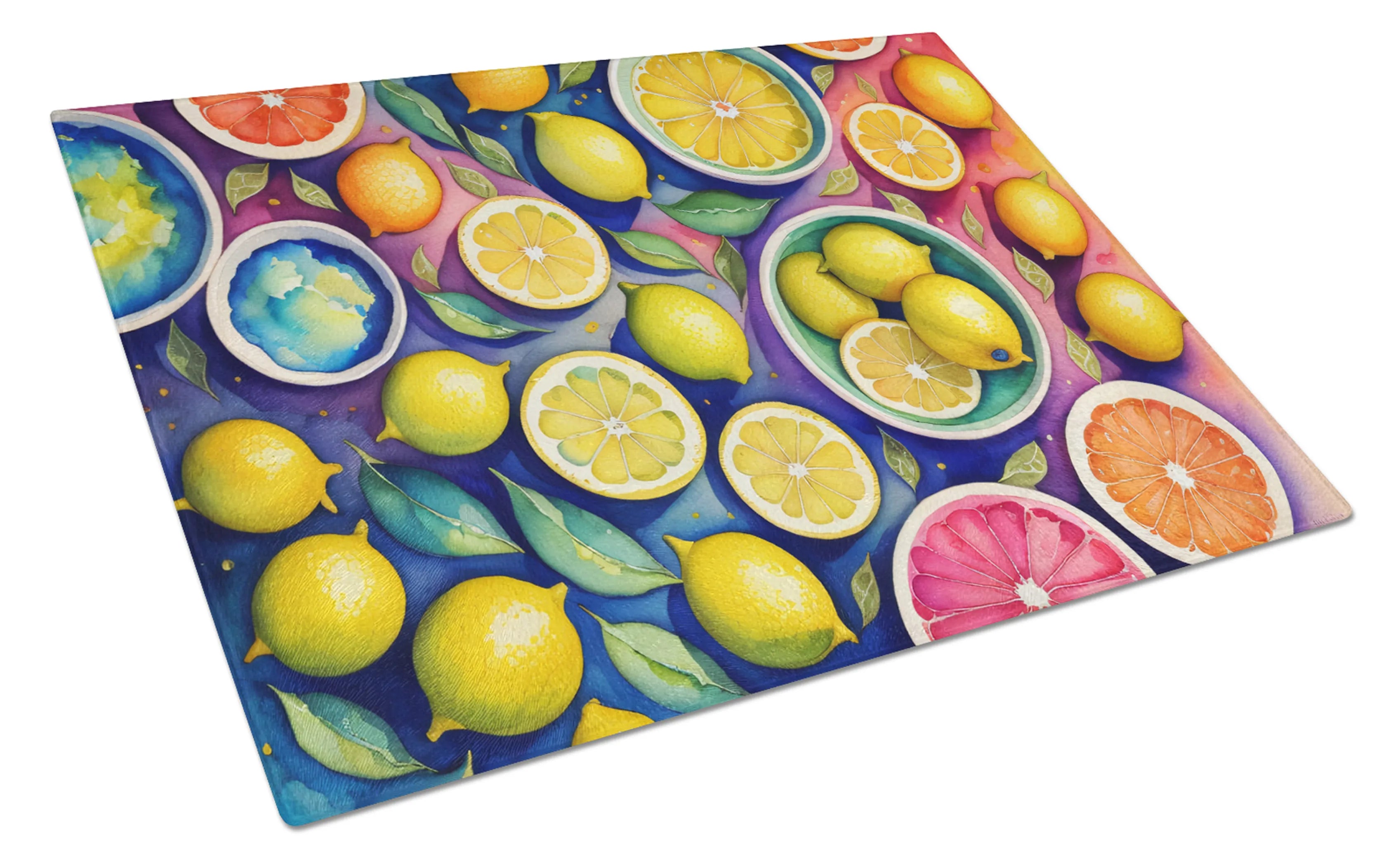 Colorful Fruit Glass Cutting Board - Size: LARGE | Pack Of: 1 | Collection name: Colorful fruit
