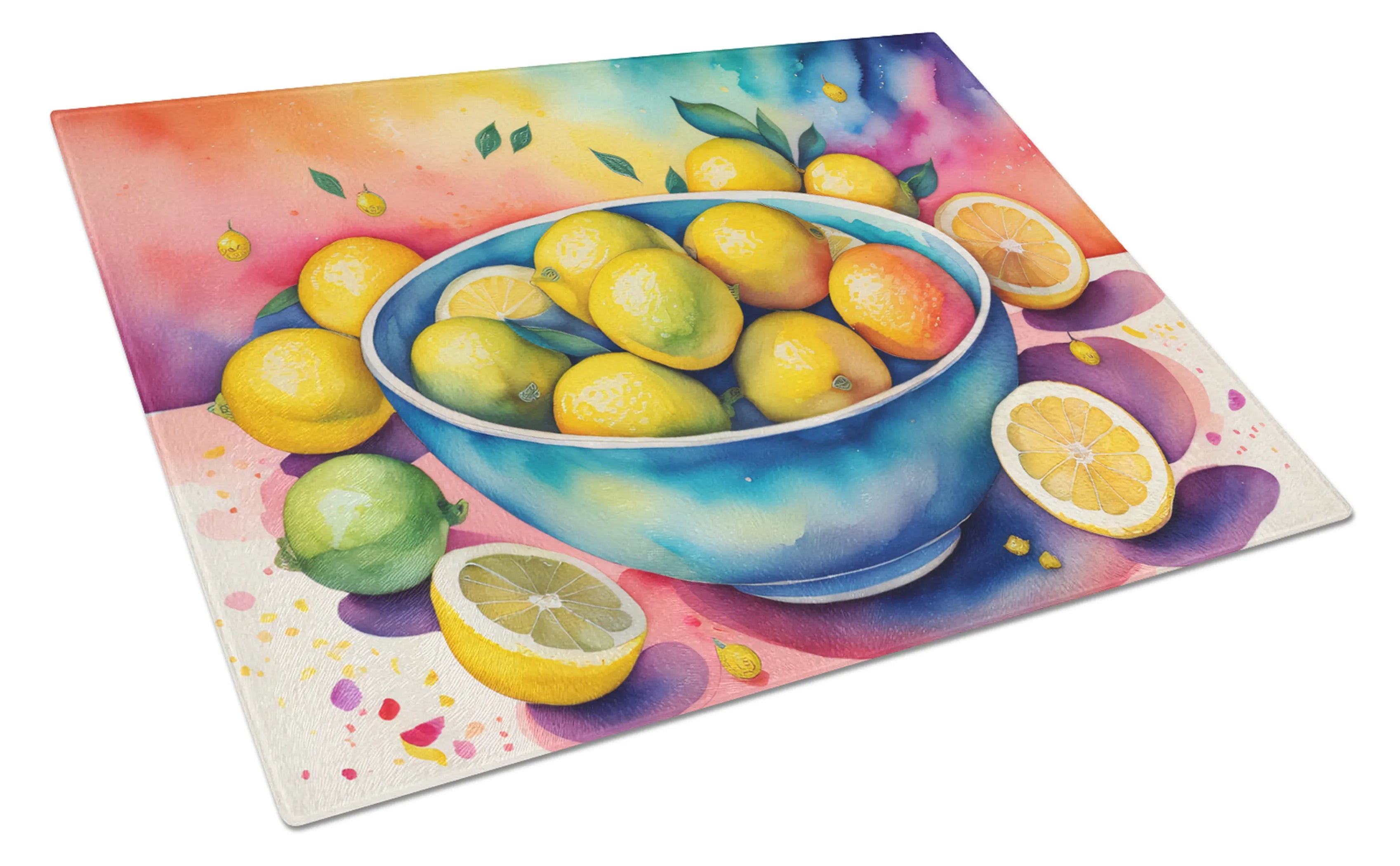 Colorful Fruit Glass Cutting Board - Size: LARGE | Pack Of: 1 | Collection name: Colorful fruit