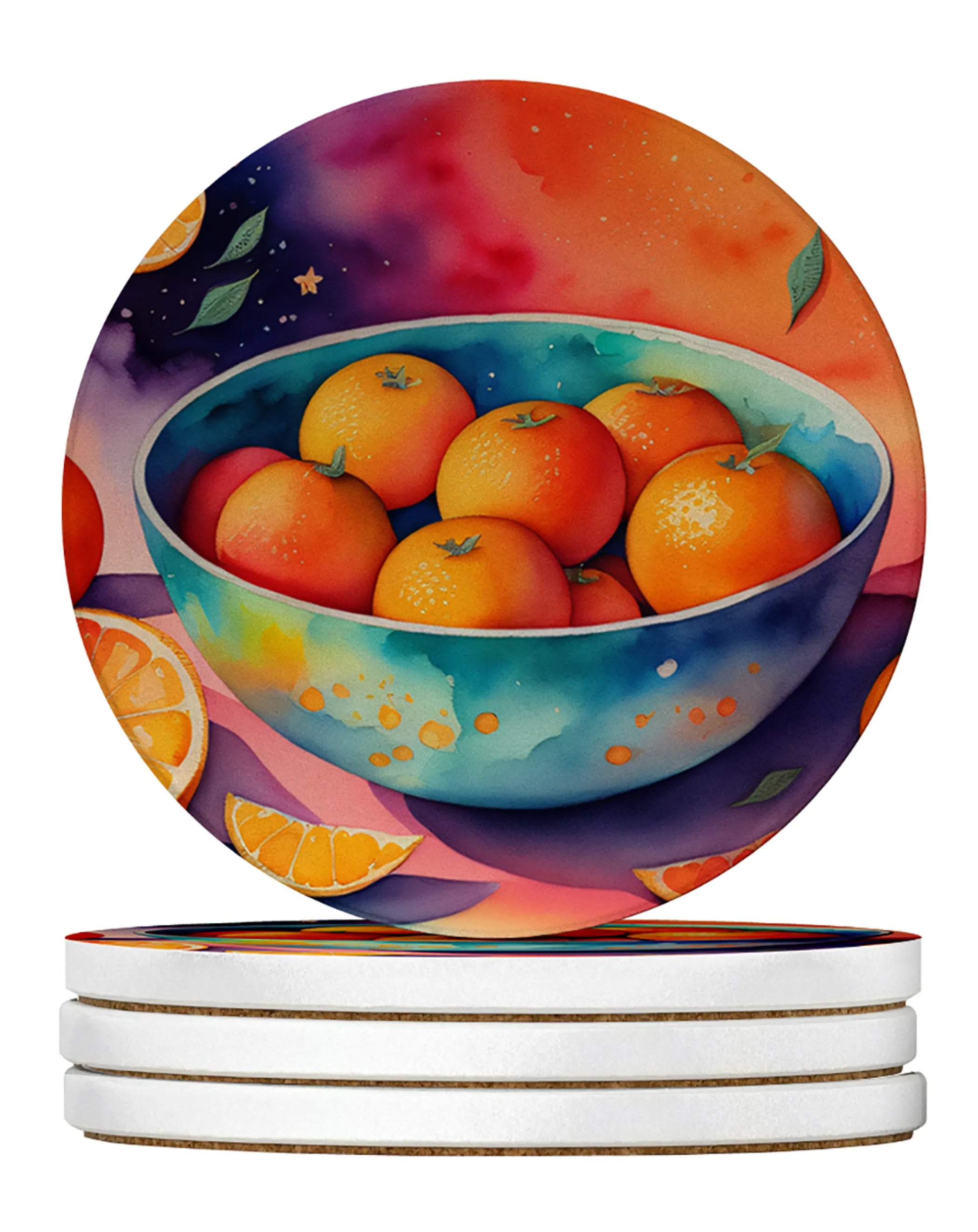 Colorful Fruit Large Sandstone Coasters Pack of 4