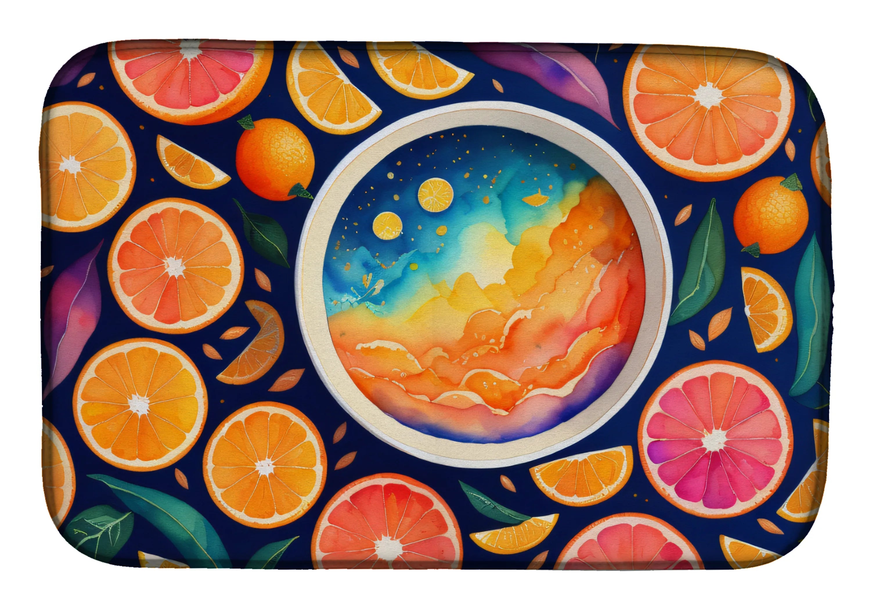 Colorful Fruit Dish Drying Mat - Size: 14  X 21" | Pack Of: 1 | Collection name: Colorful fruit