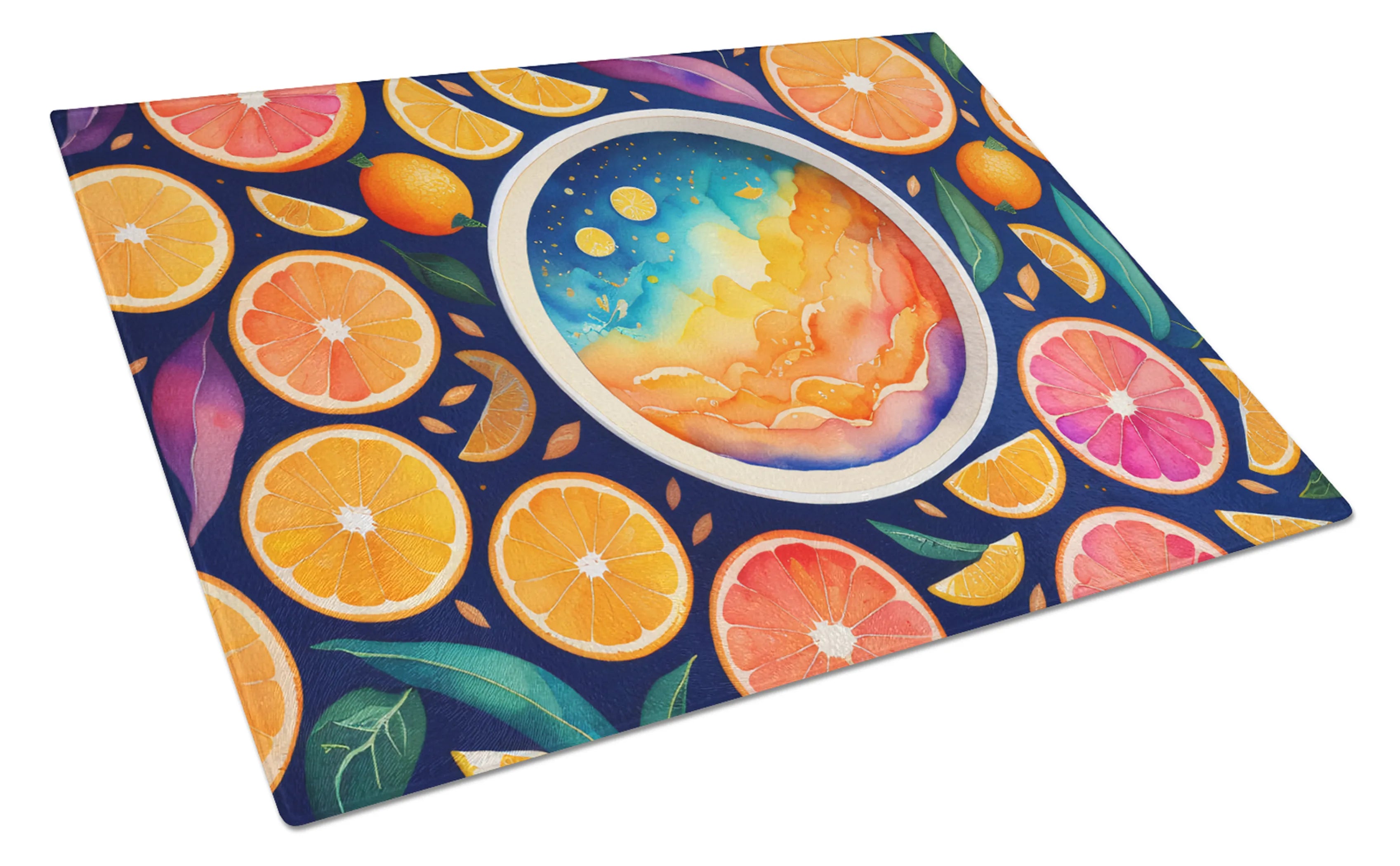 Colorful Fruit Glass Cutting Board - Size: LARGE | Pack Of: 1 | Collection name: Colorful fruit