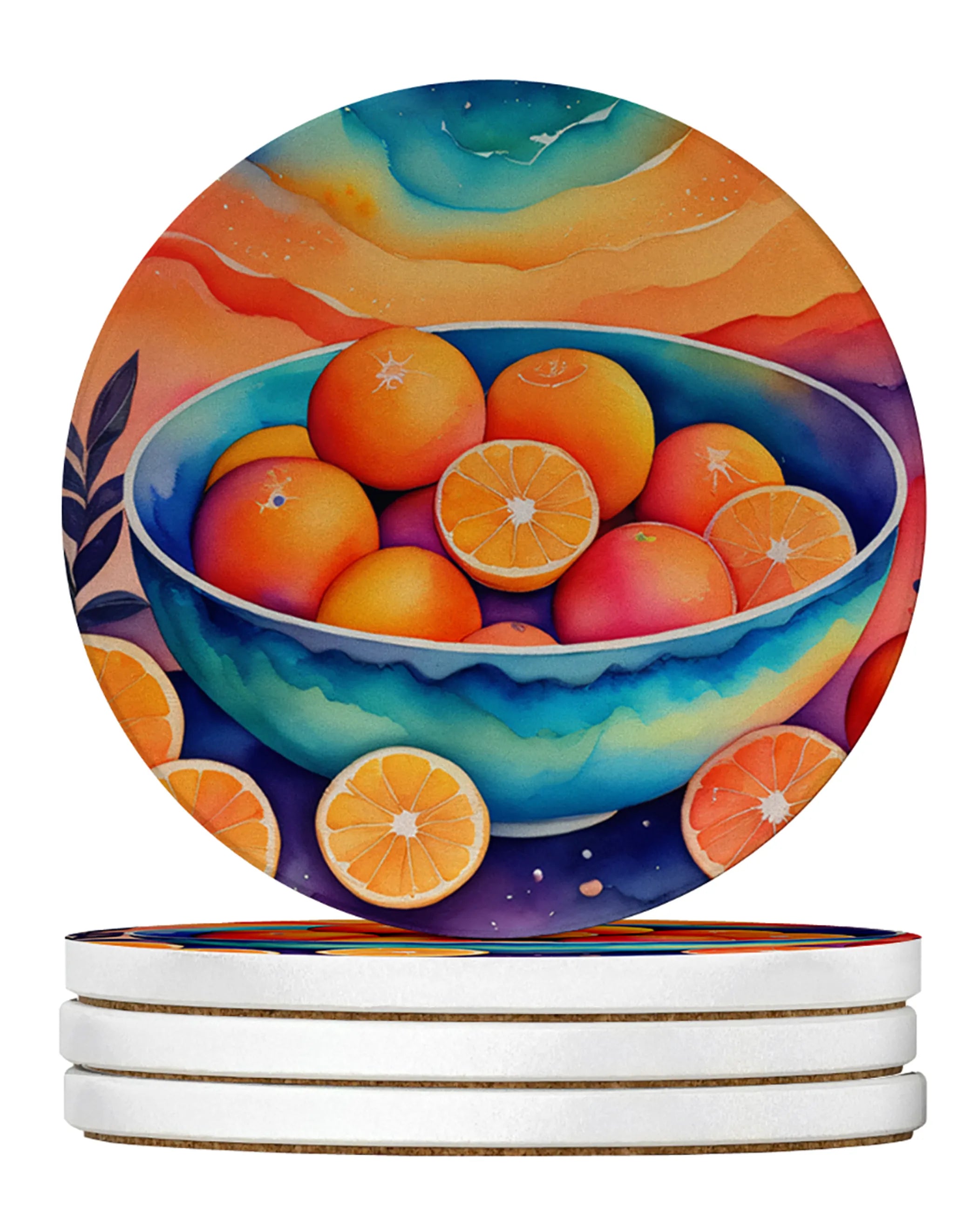 Colorful Fruit Large Sandstone Coasters Pack of 4