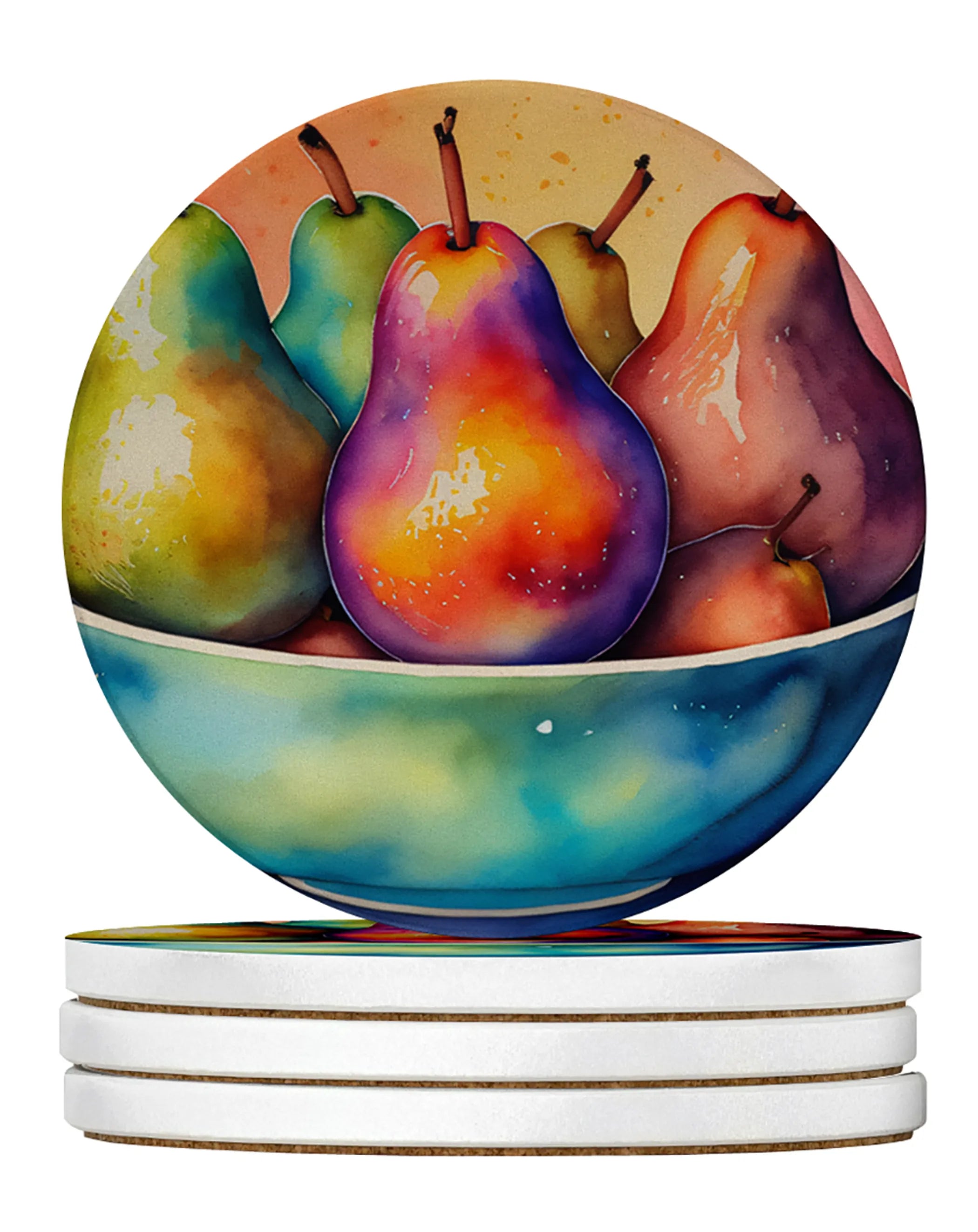 Colorful Fruit Large Sandstone Coasters Pack of 4