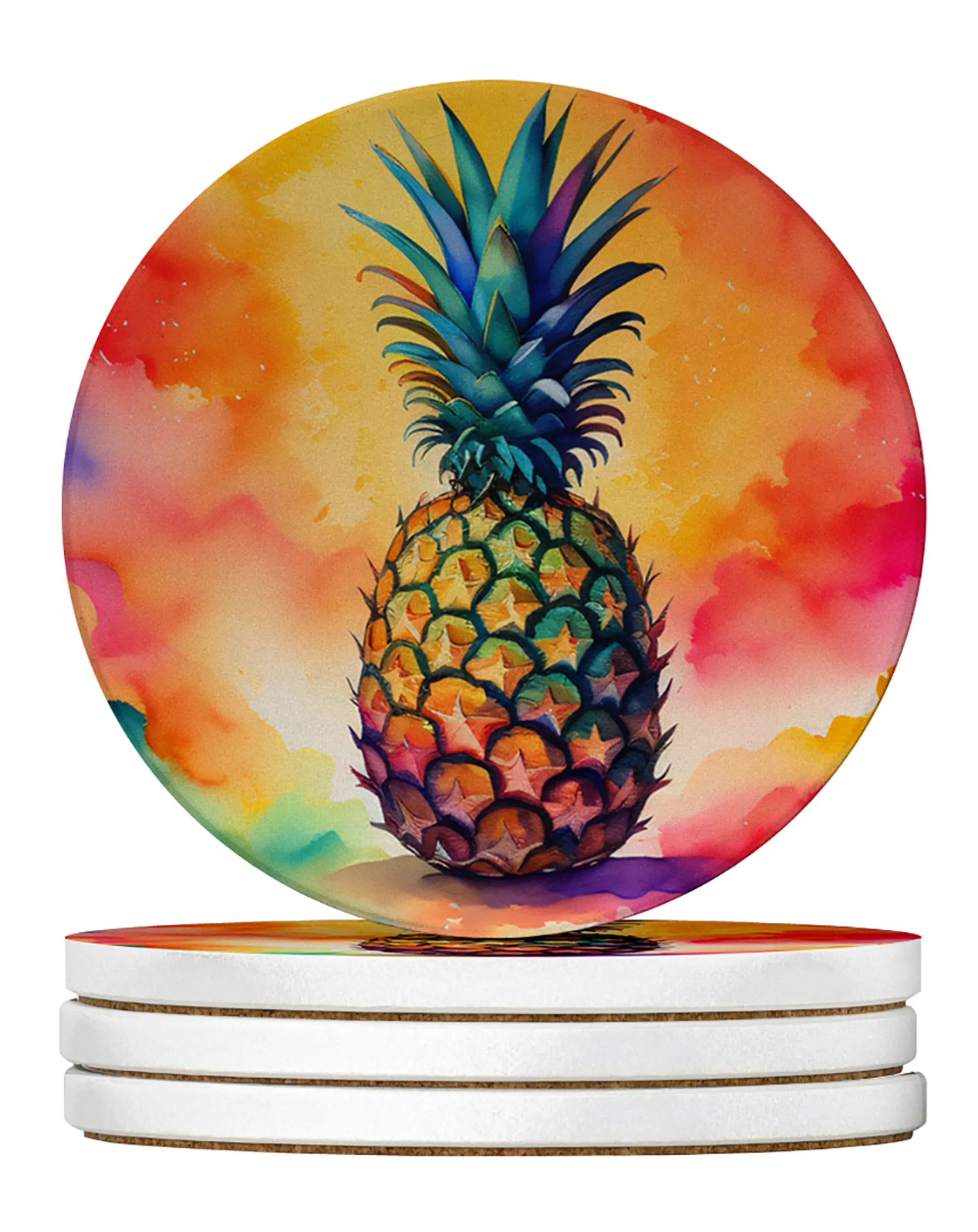 Colorful Fruit Large Sandstone Coasters Pack of 4