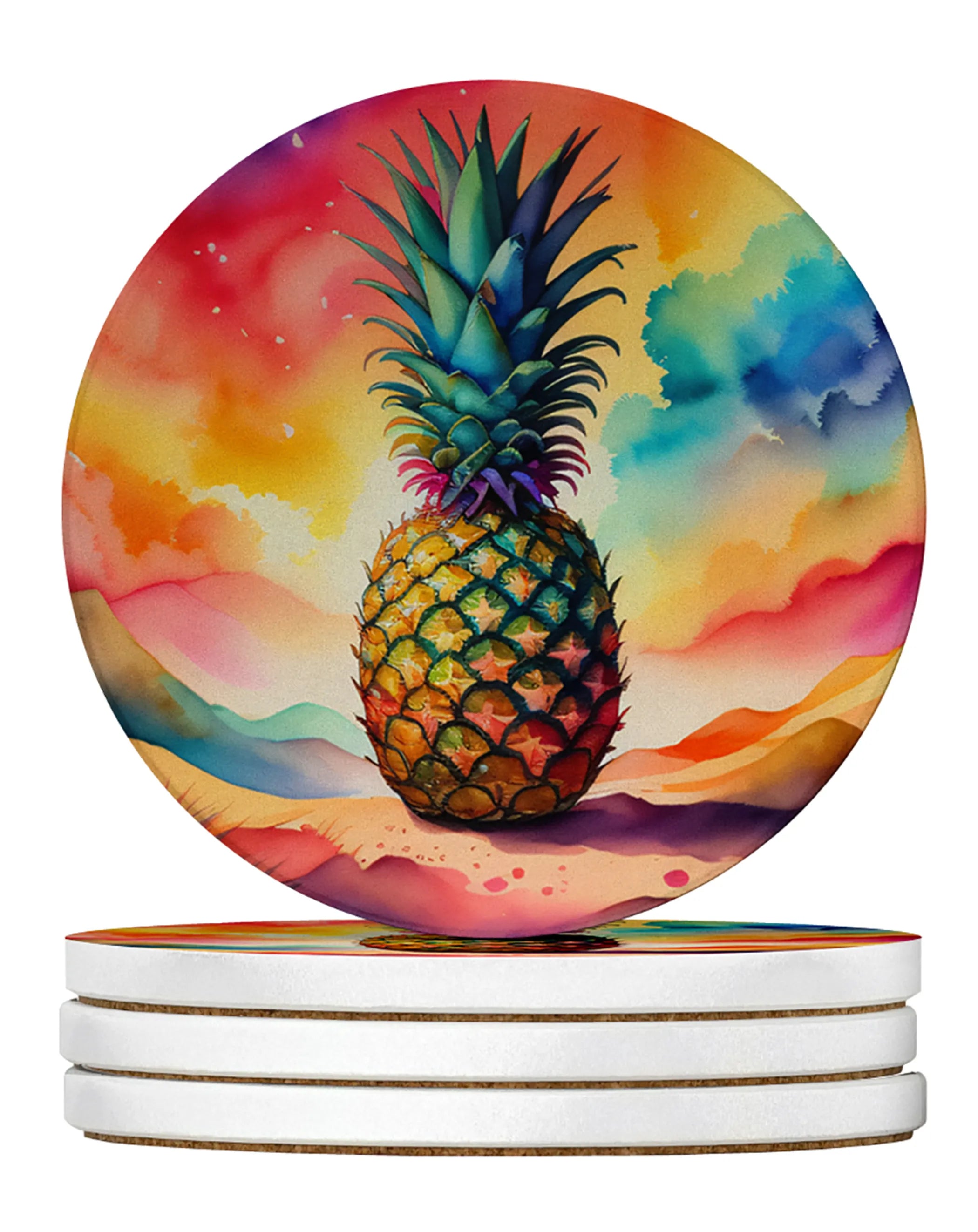 Colorful Fruit Large Sandstone Coasters Pack of 4