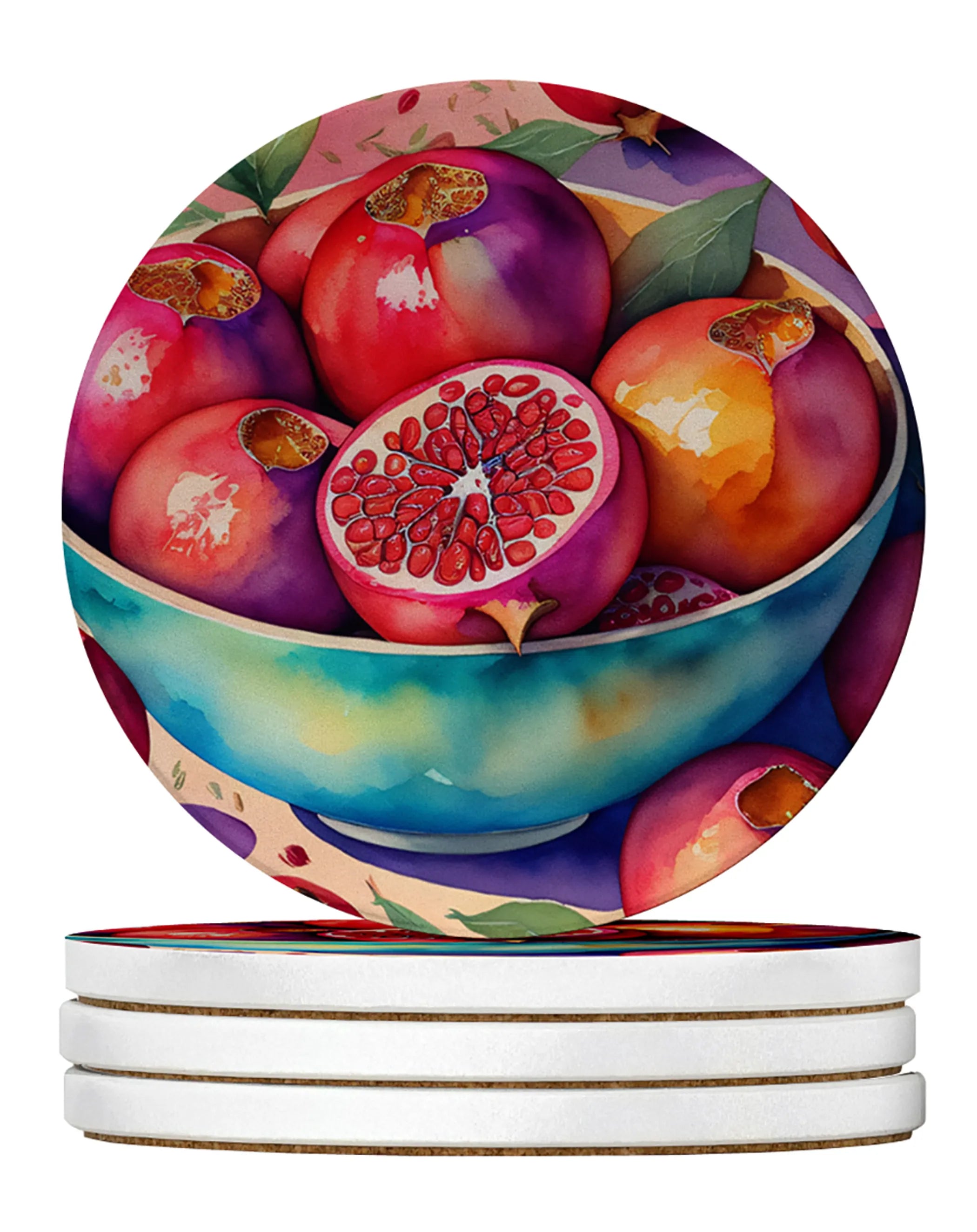 Colorful Fruit Large Sandstone Coasters Pack of 4