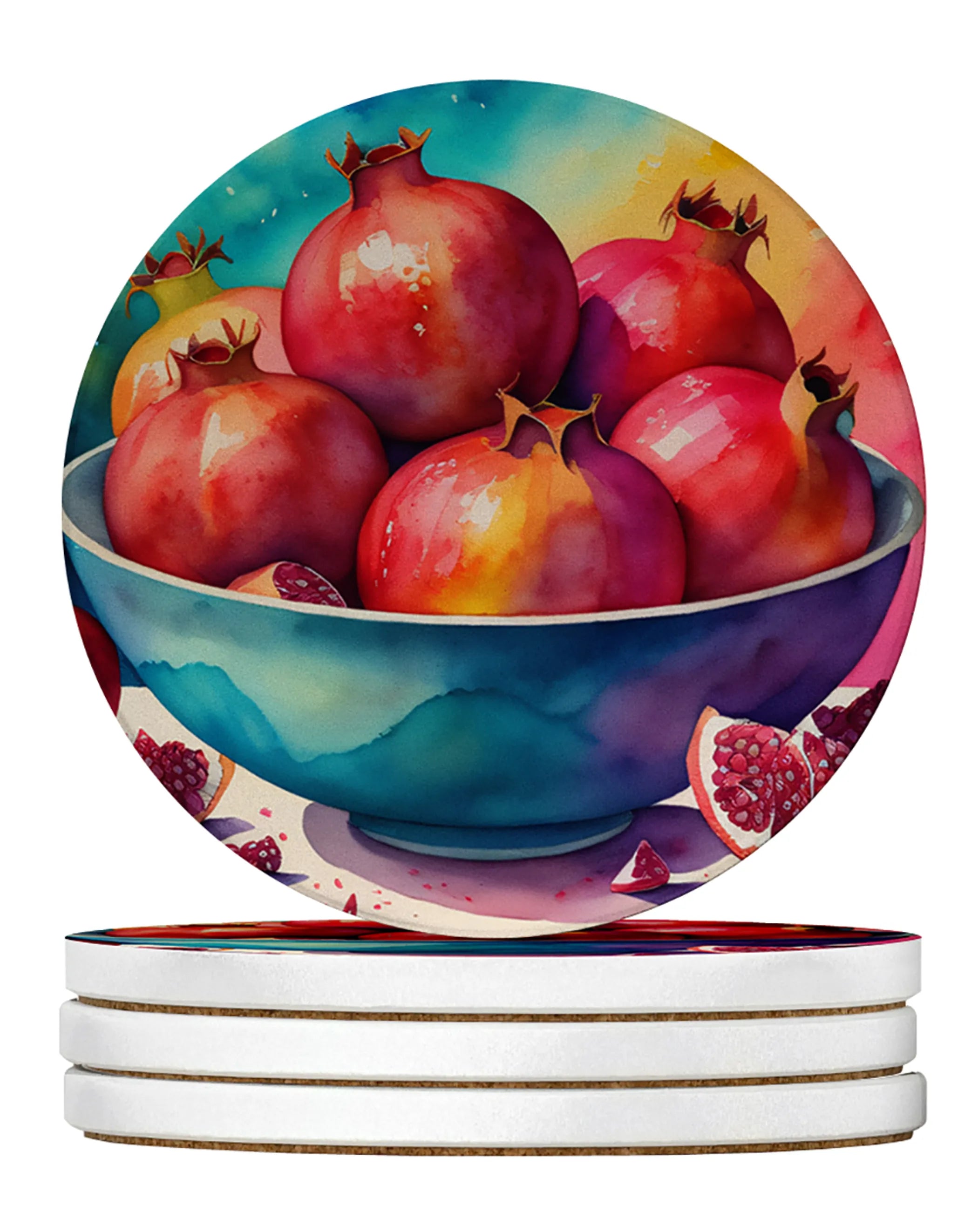 Colorful Fruit Large Sandstone Coasters Pack of 4