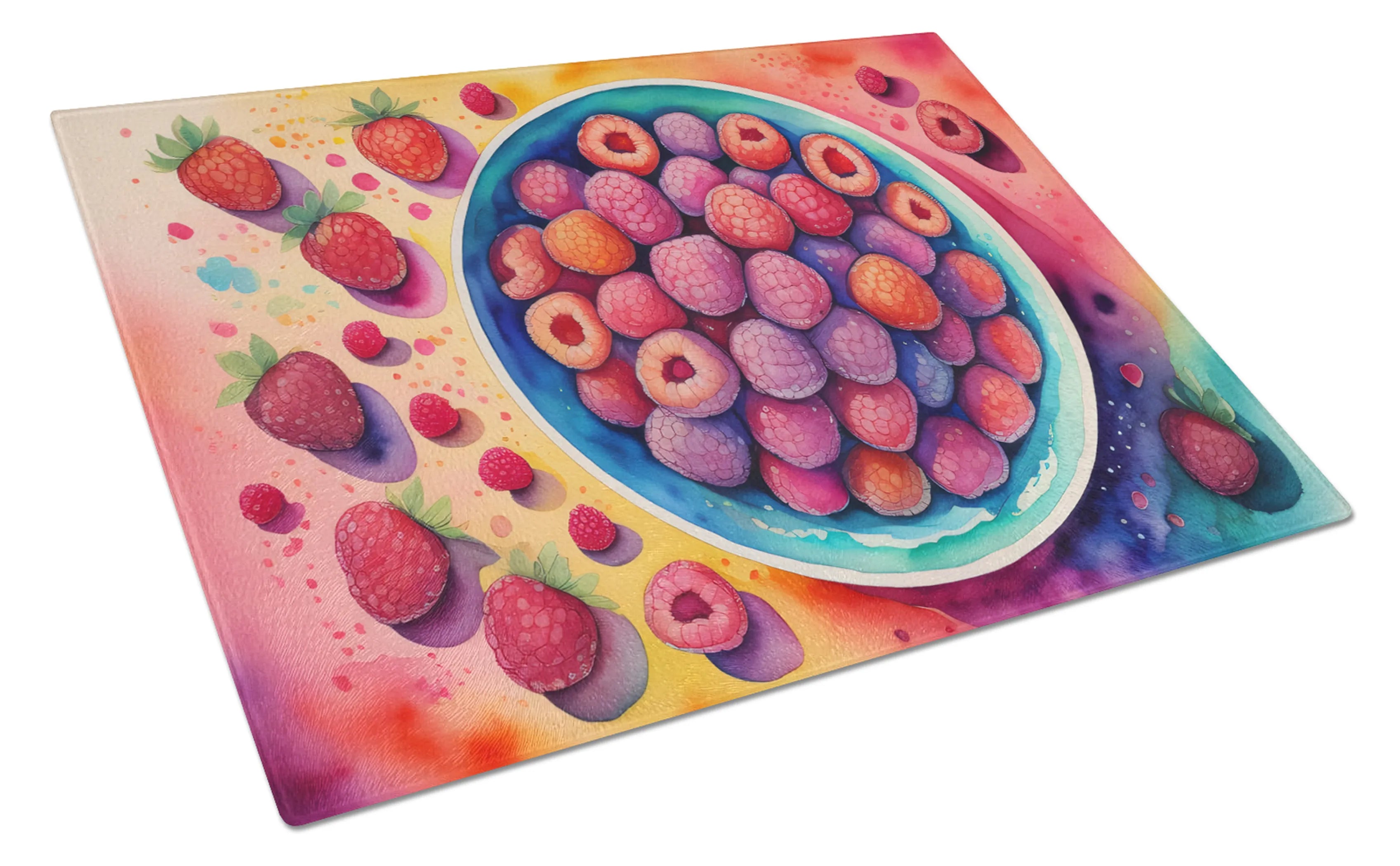 Colorful Fruit Glass Cutting Board - Size: LARGE | Pack Of: 1 | Collection name: Colorful fruit