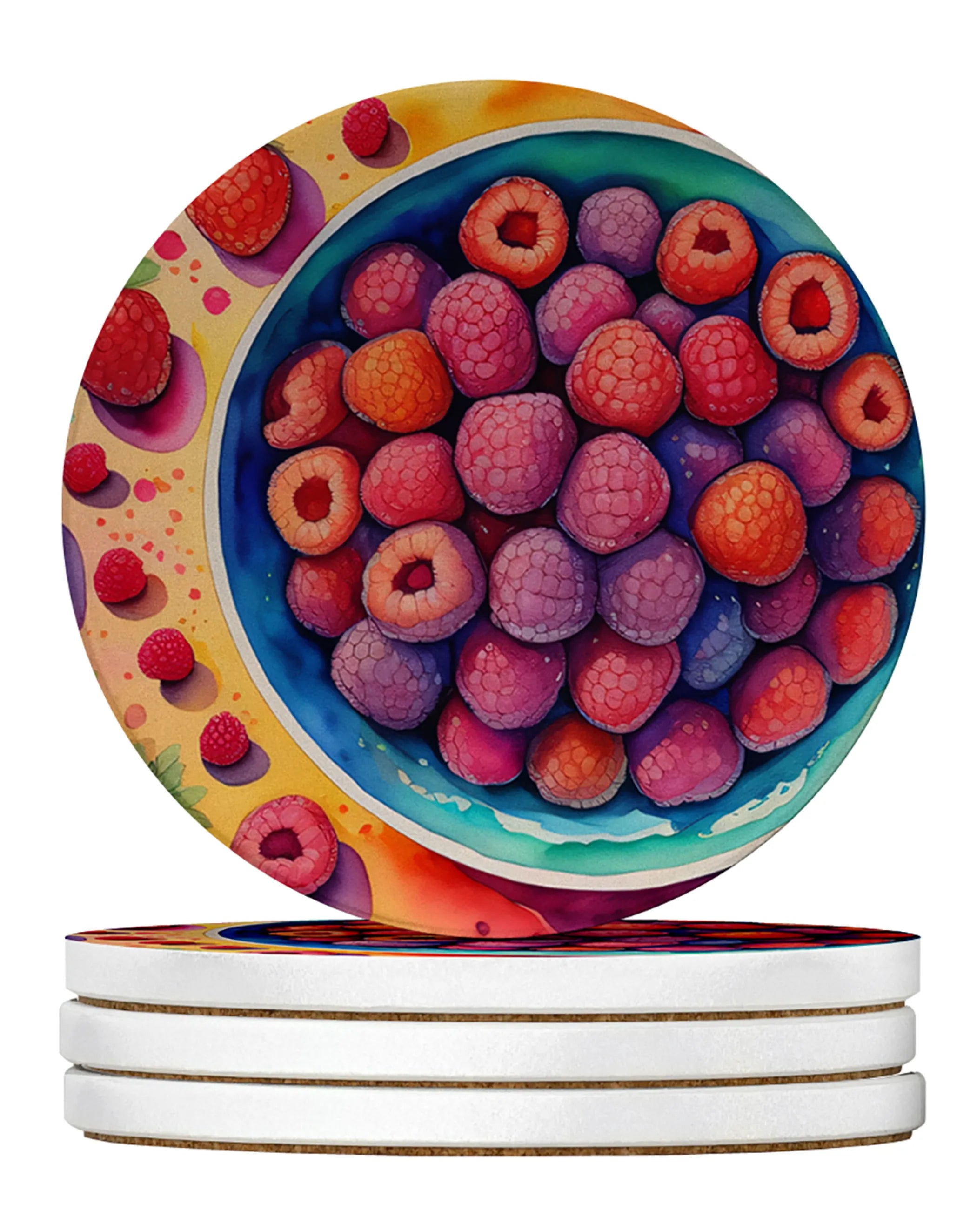 Colorful Fruit Large Sandstone Coasters Pack of 4