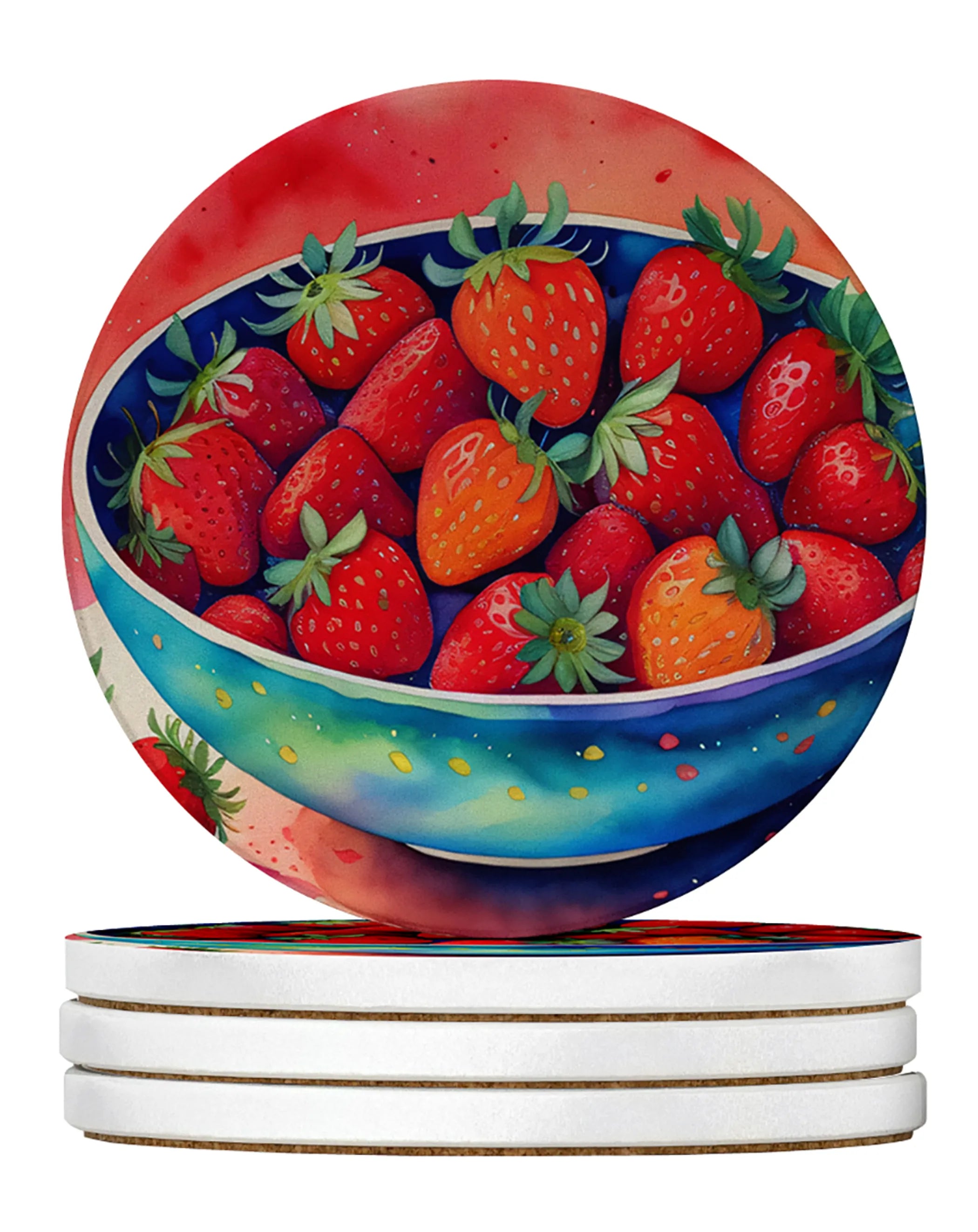 Colorful Fruit Large Sandstone Coasters Pack of 4