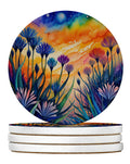 Colorful Flowers Large Sandstone Coasters Pack of 4