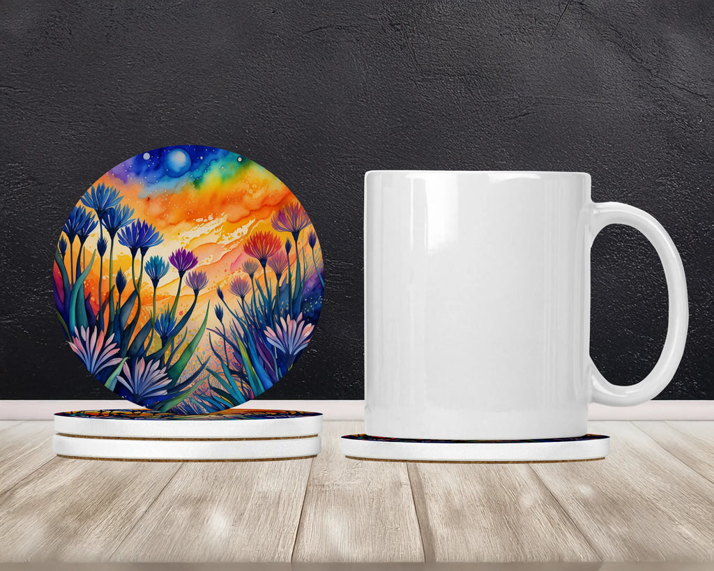 Colorful Flowers Large Sandstone Coasters Pack of 4