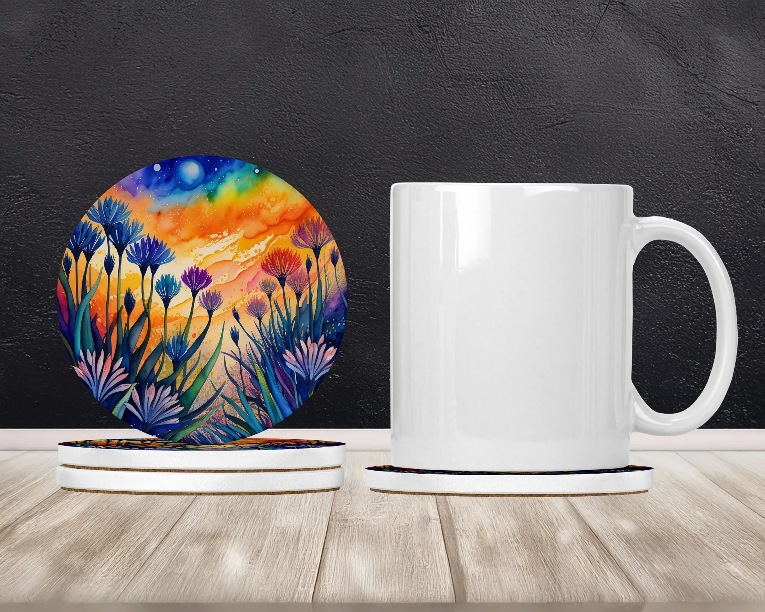 Colorful Flowers Large Sandstone Coasters Pack of 4