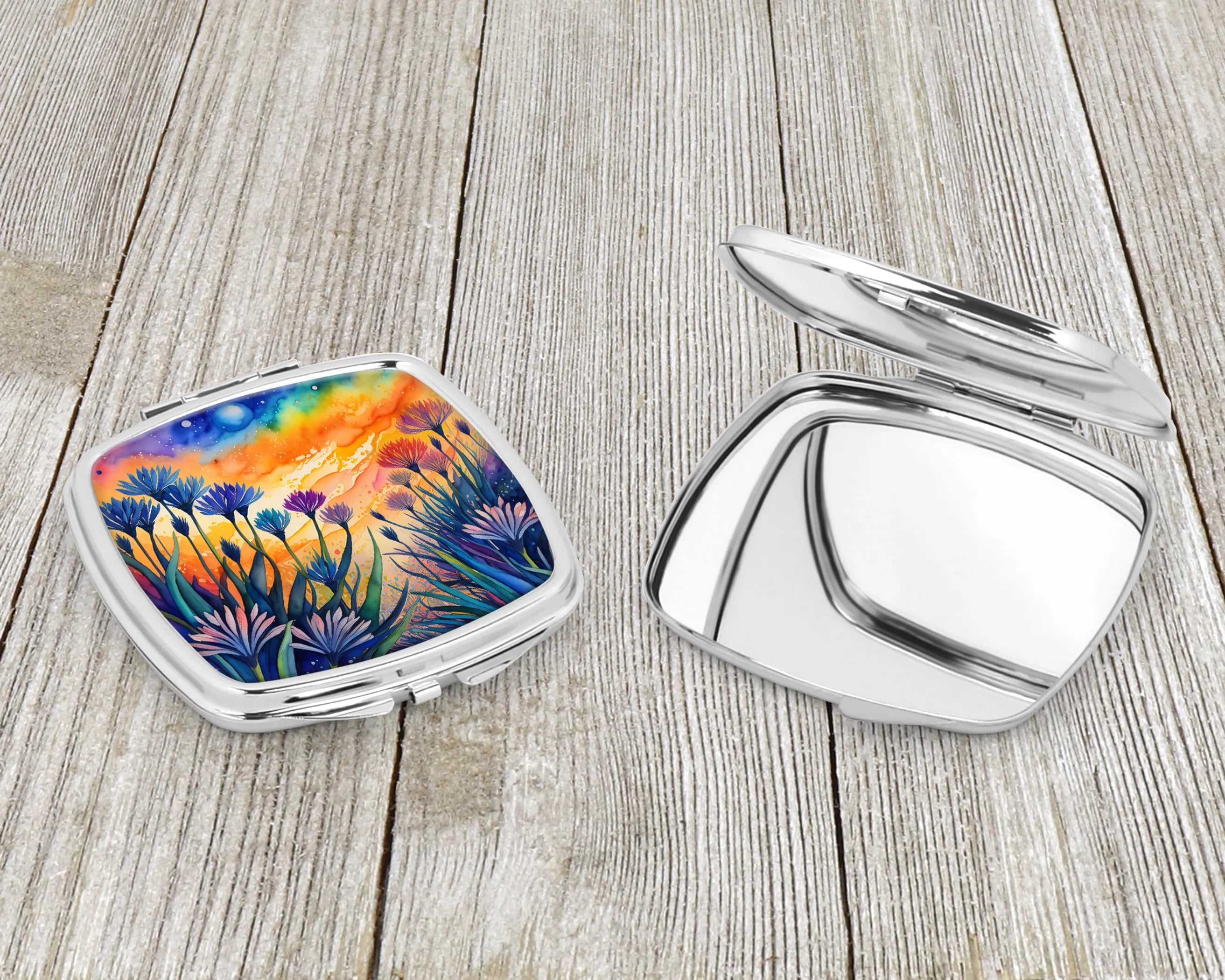 Colorful Flowers Compact Mirror - Pack Of: 1 | Collection name: Colorful flowers