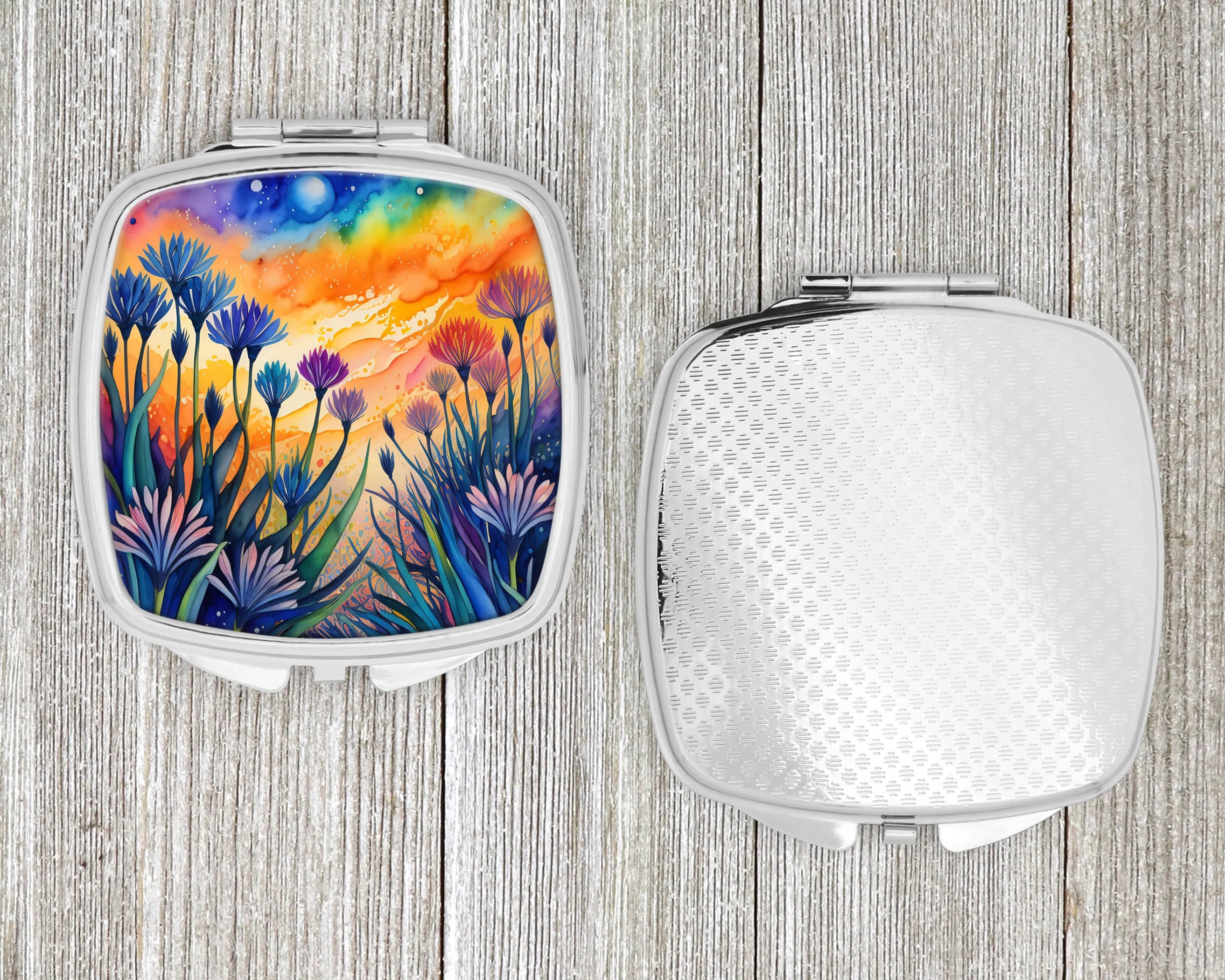 Colorful Flowers Compact Mirror - Pack Of: 1 | Collection name: Colorful flowers