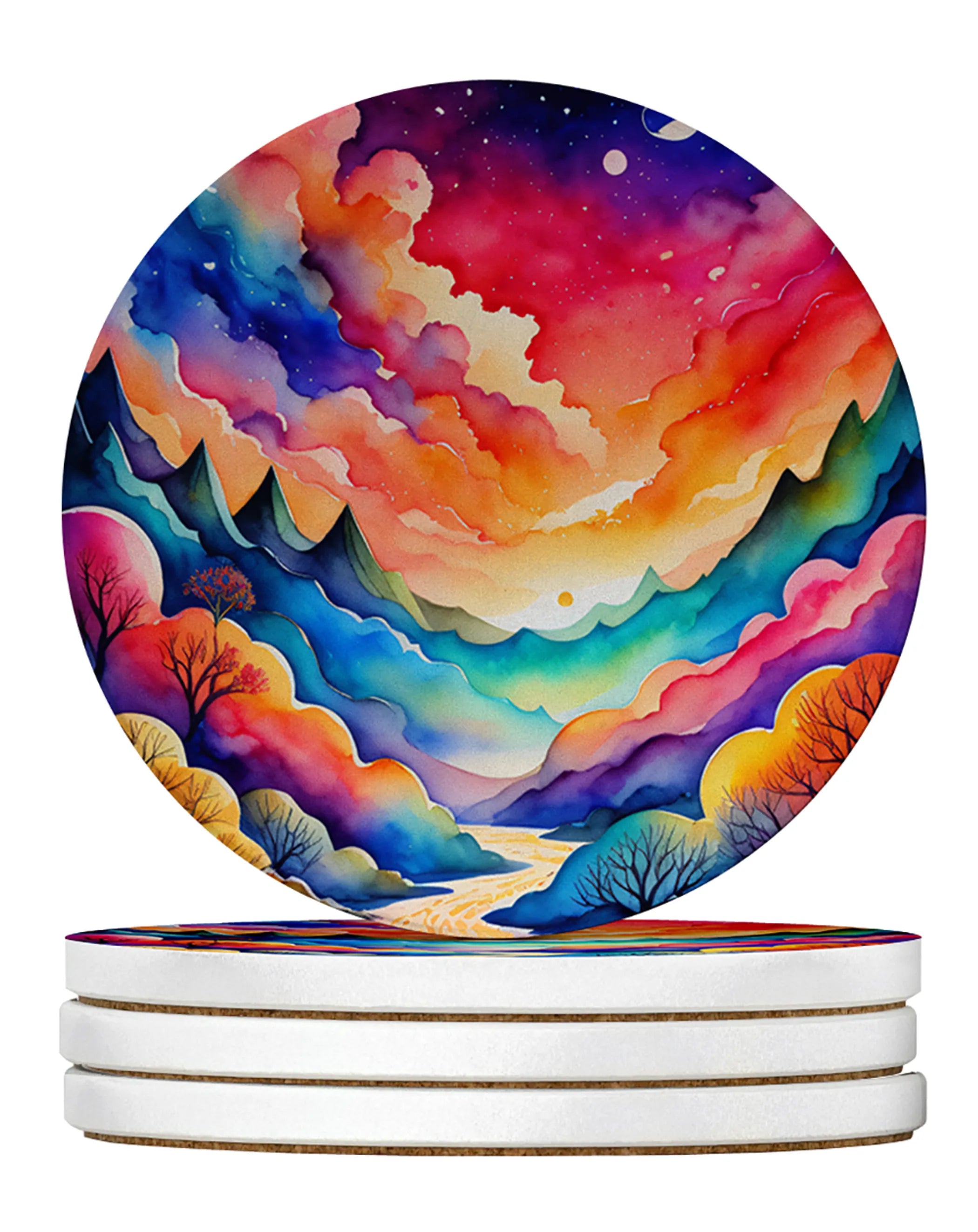 Colorful Flowers Large Sandstone Coasters Pack of 4