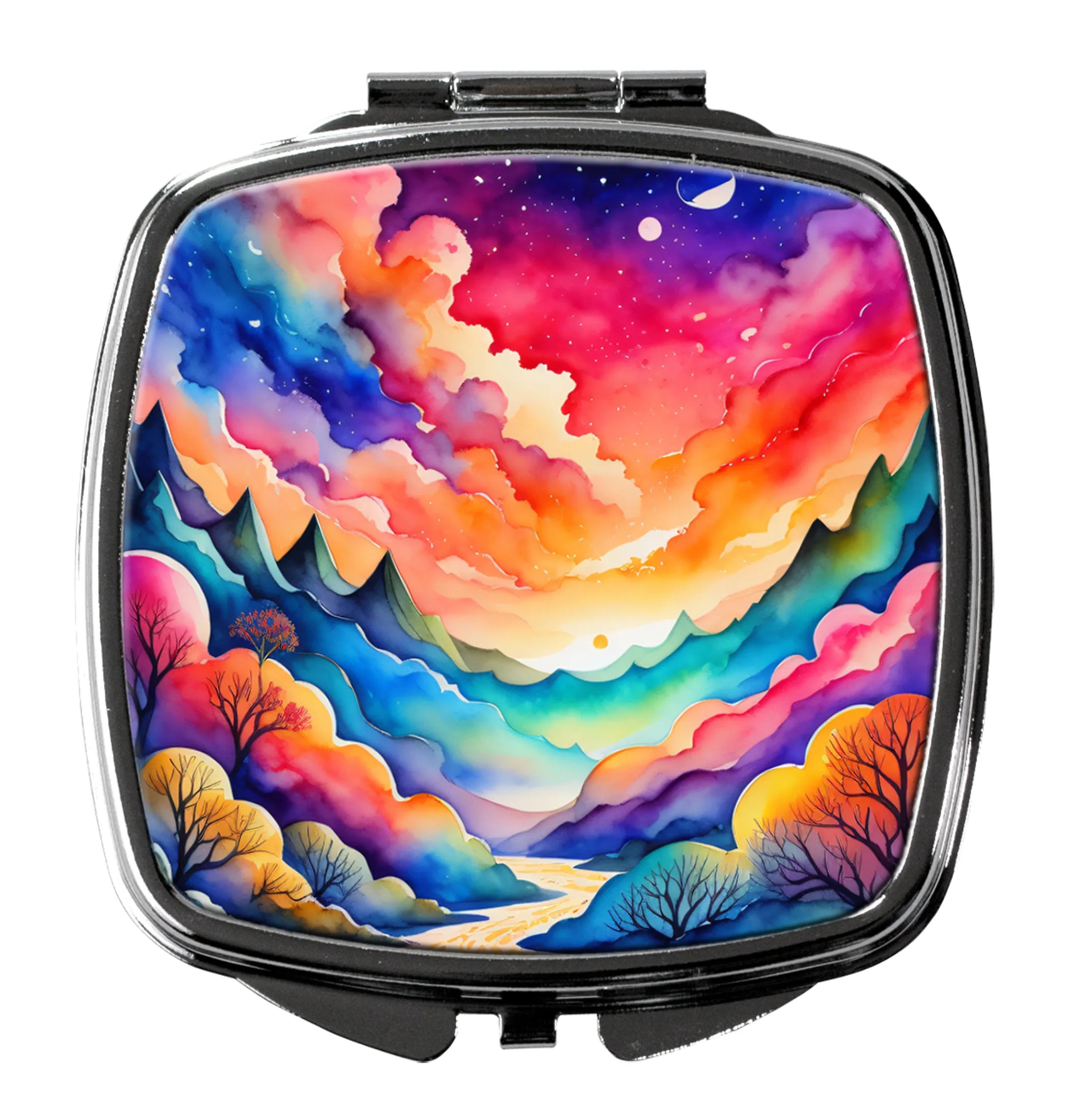 Colorful Flowers Compact Mirror - Pack Of: 1 | Collection name: Colorful flowers