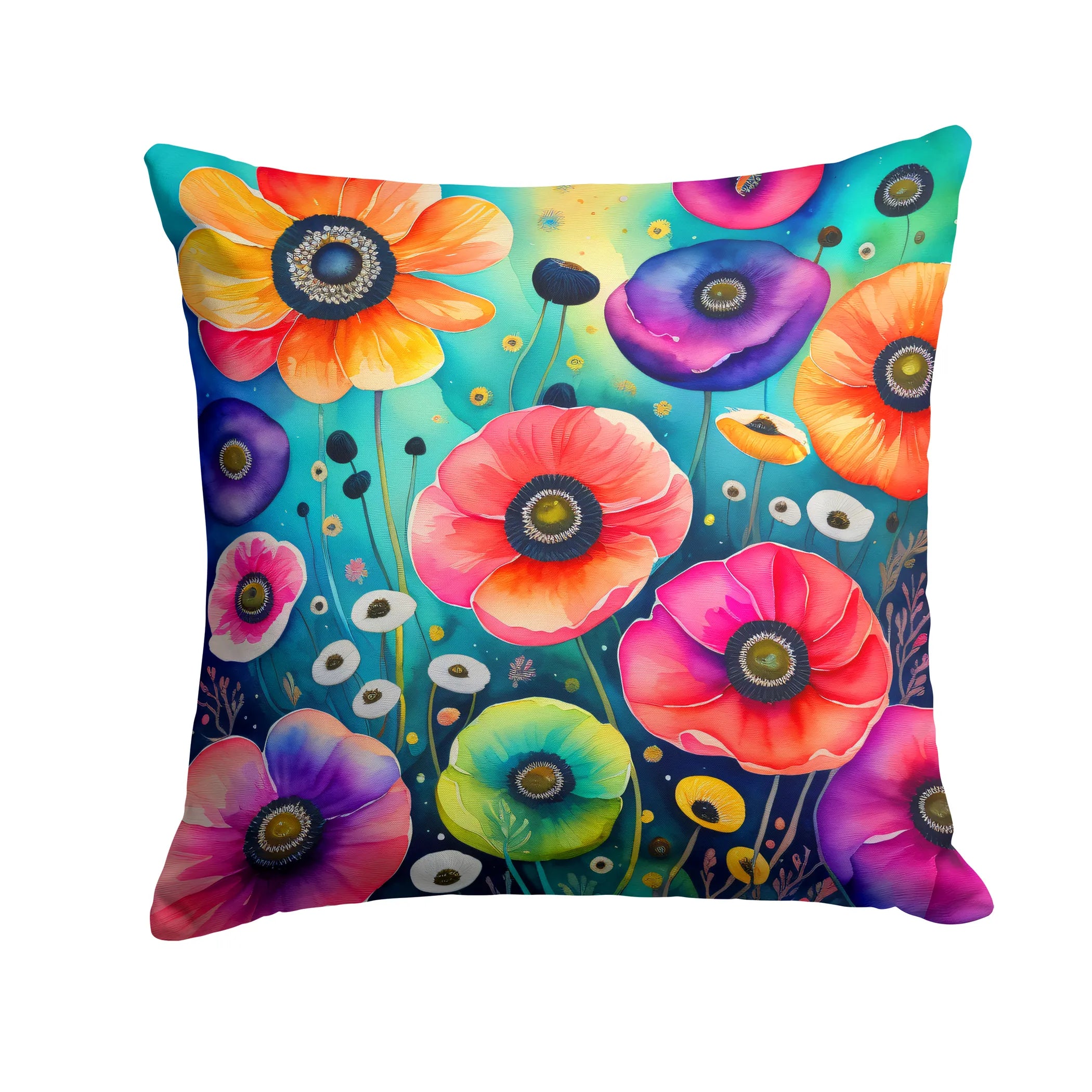 Colorful Flowers Throw Pillow - Pack Of: 1 | Collection name: Colorful flowers