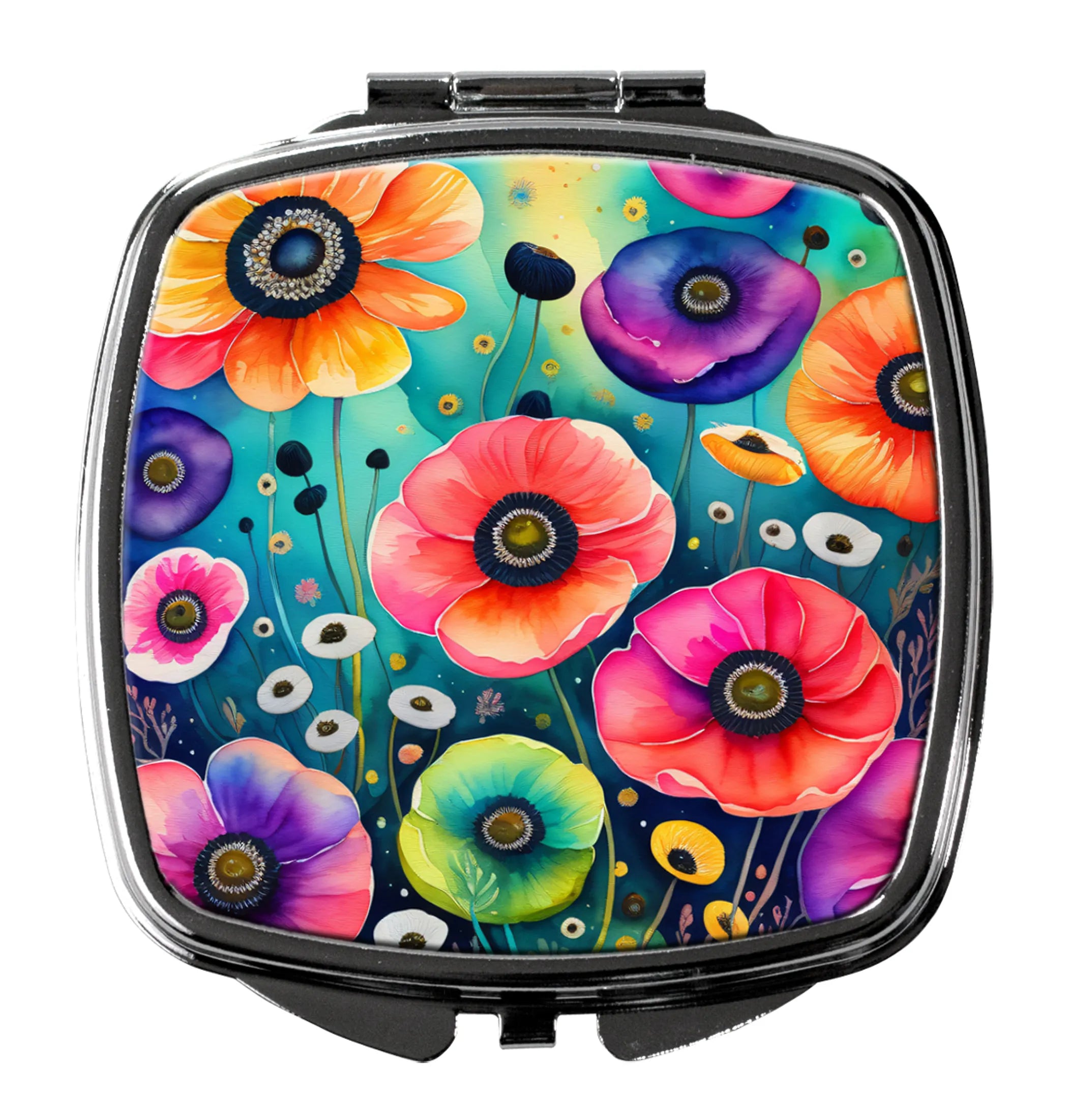 Colorful Flowers Compact Mirror - Pack Of: 1 | Collection name: Colorful flowers