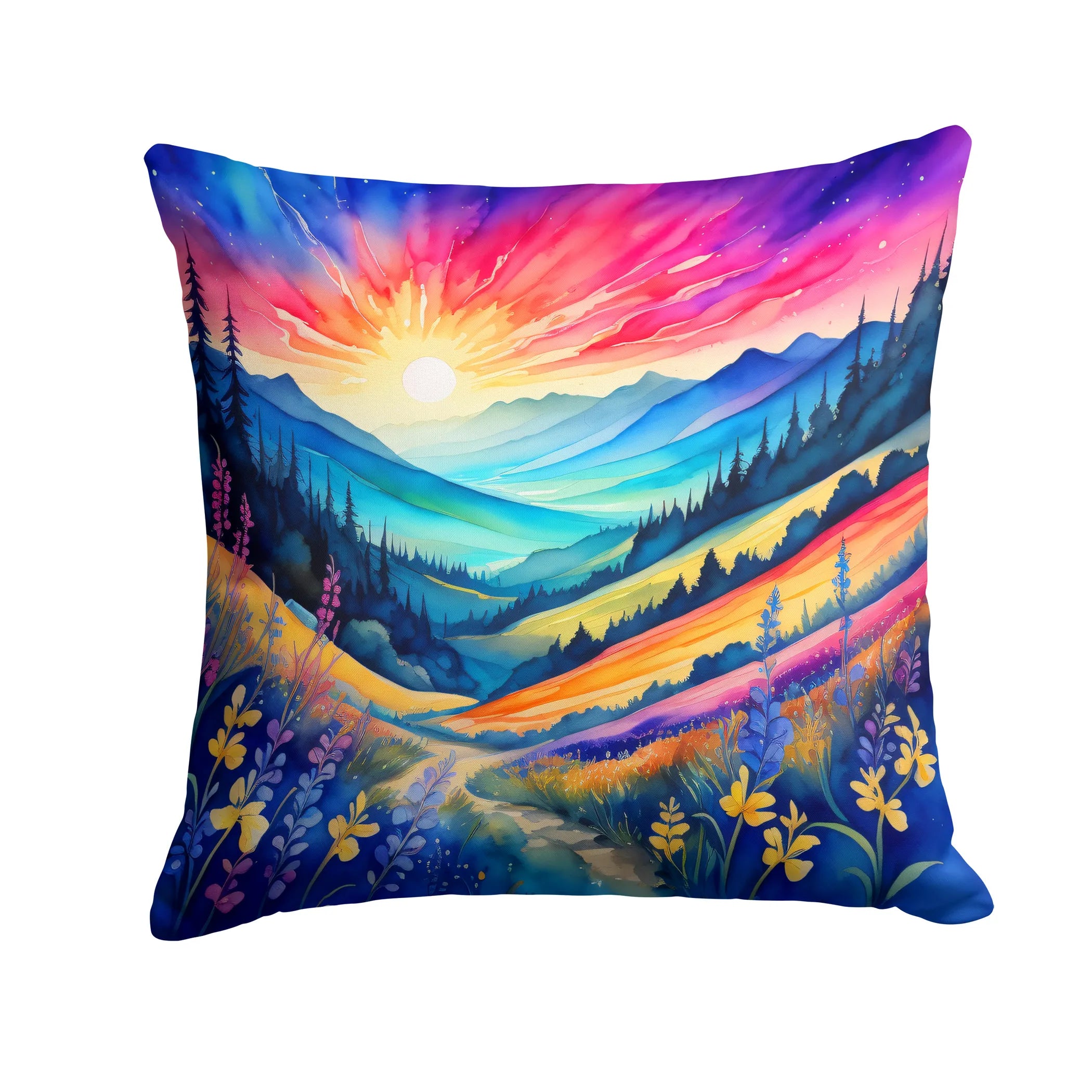 Colorful Flowers Throw Pillow - Pack Of: 1 | Collection name: Colorful flowers