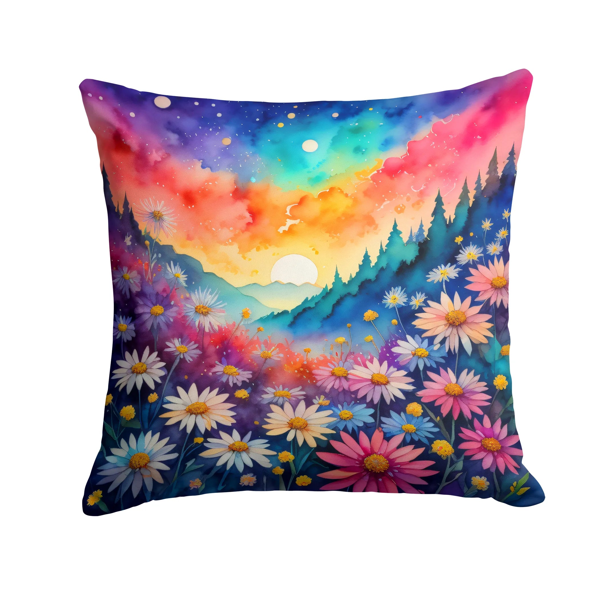 Colorful Flowers Throw Pillow - Pack Of: 1 | Collection name: Colorful flowers