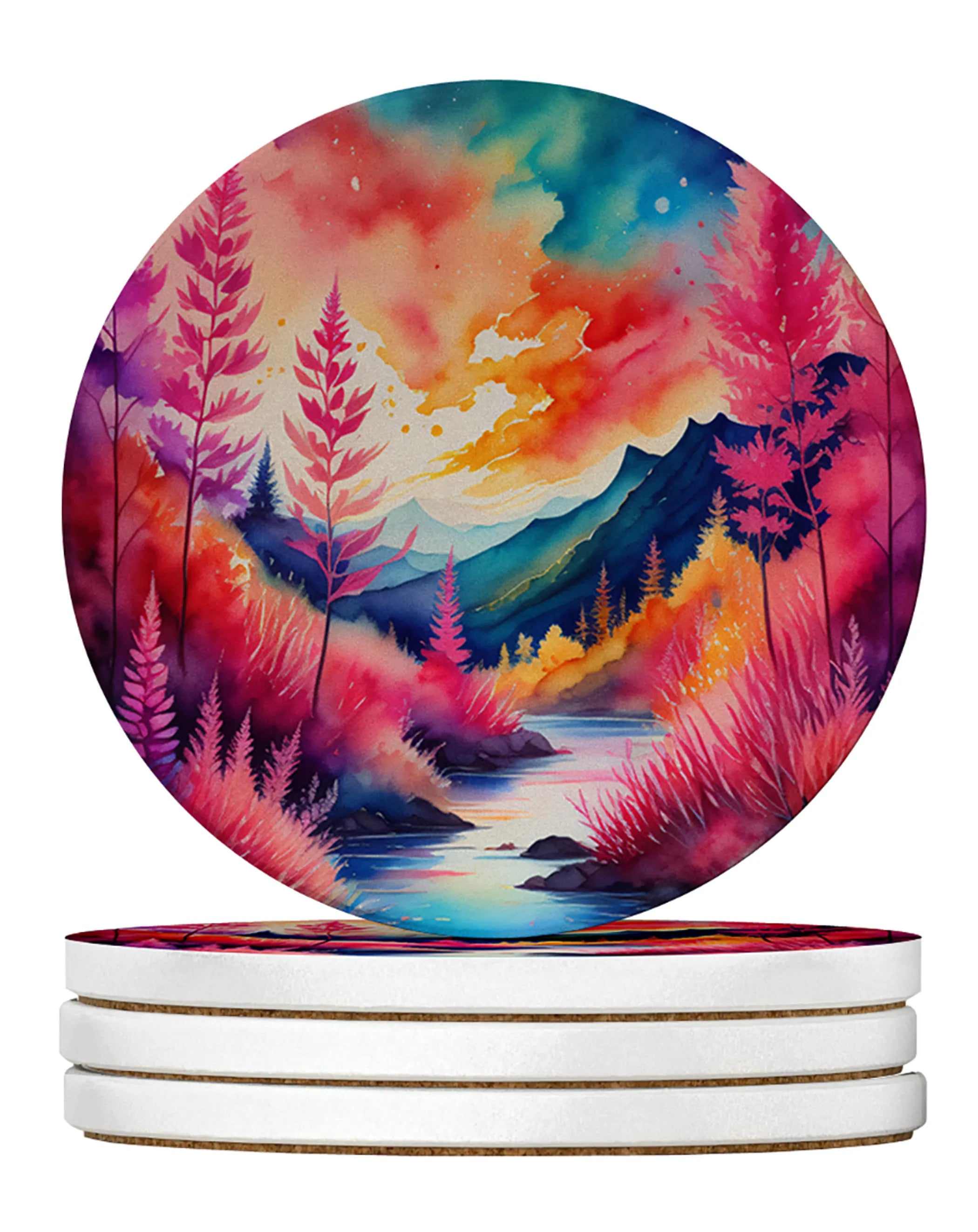 Colorful Flowers Large Sandstone Coasters Pack of 4