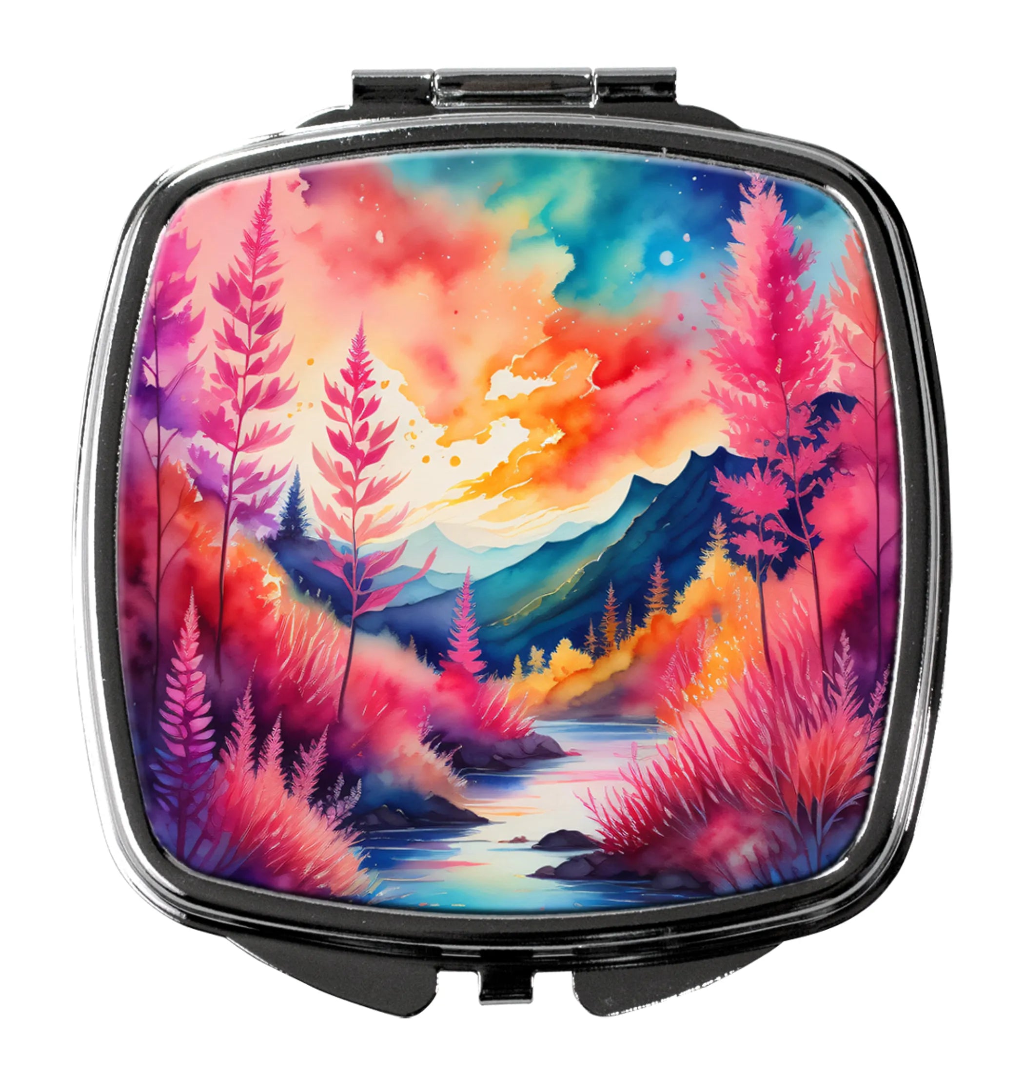 Colorful Flowers Compact Mirror - Pack Of: 1 | Collection name: Colorful flowers