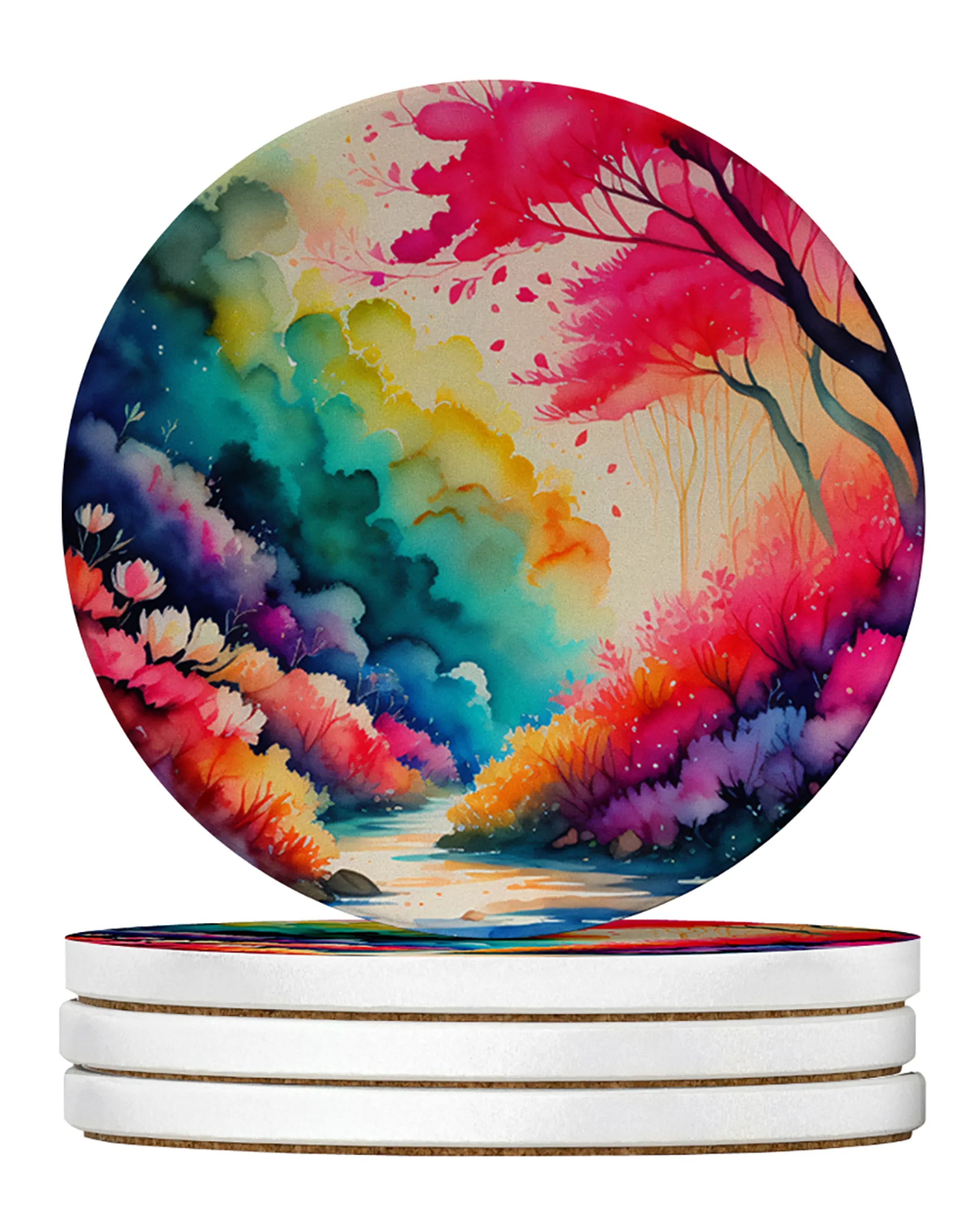 Colorful Flowers Large Sandstone Coasters Pack of 4