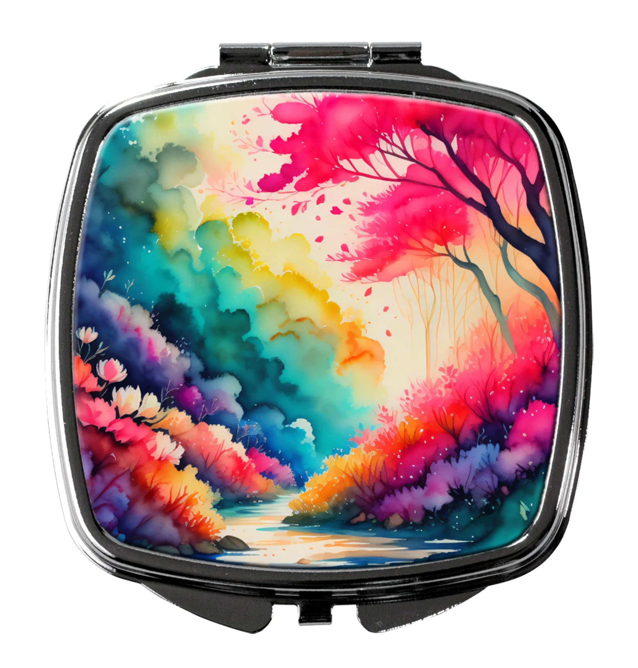 Colorful Flowers Compact Mirror - Pack Of: 1 | Collection name: Colorful flowers