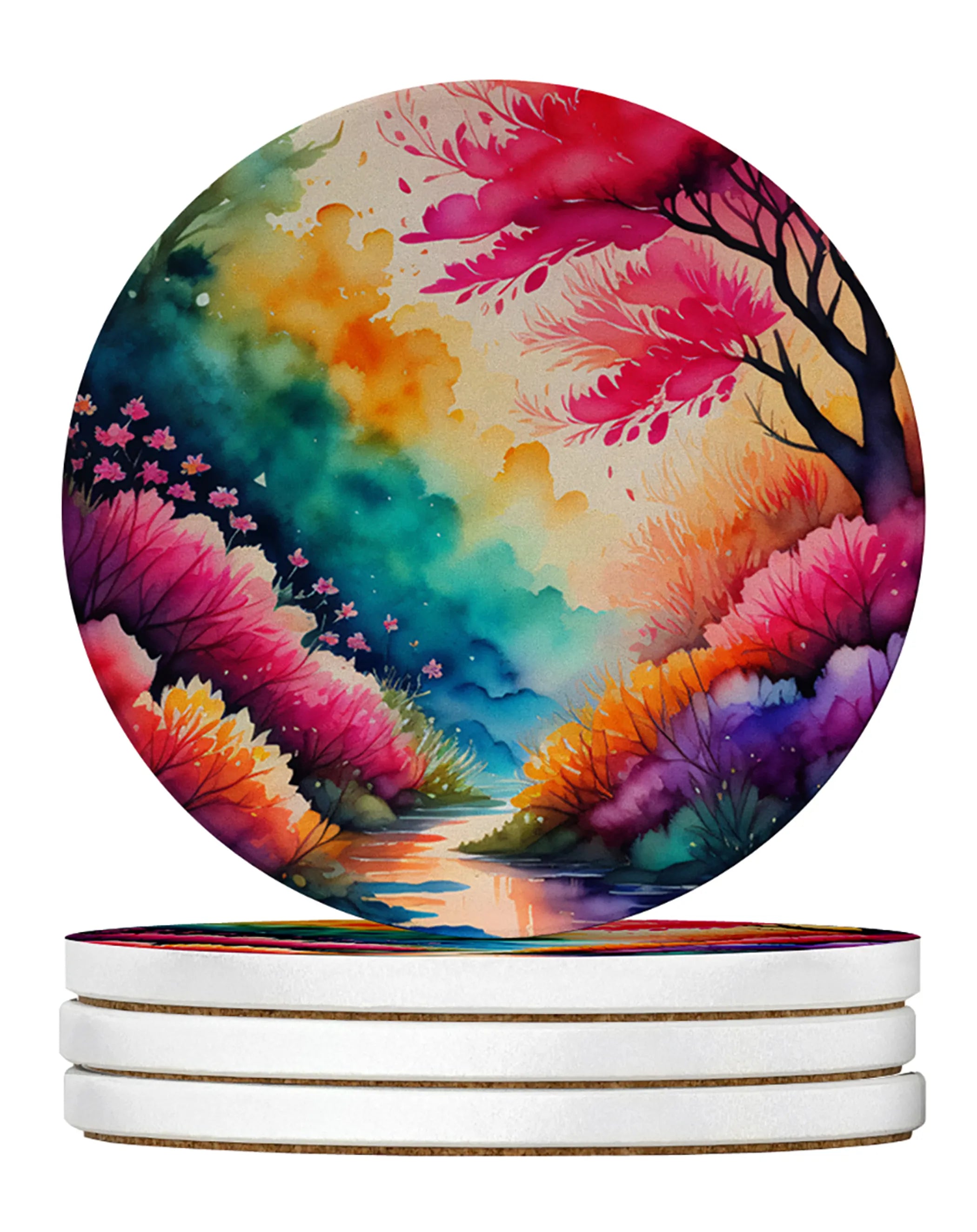 Colorful Flowers Large Sandstone Coasters Pack of 4