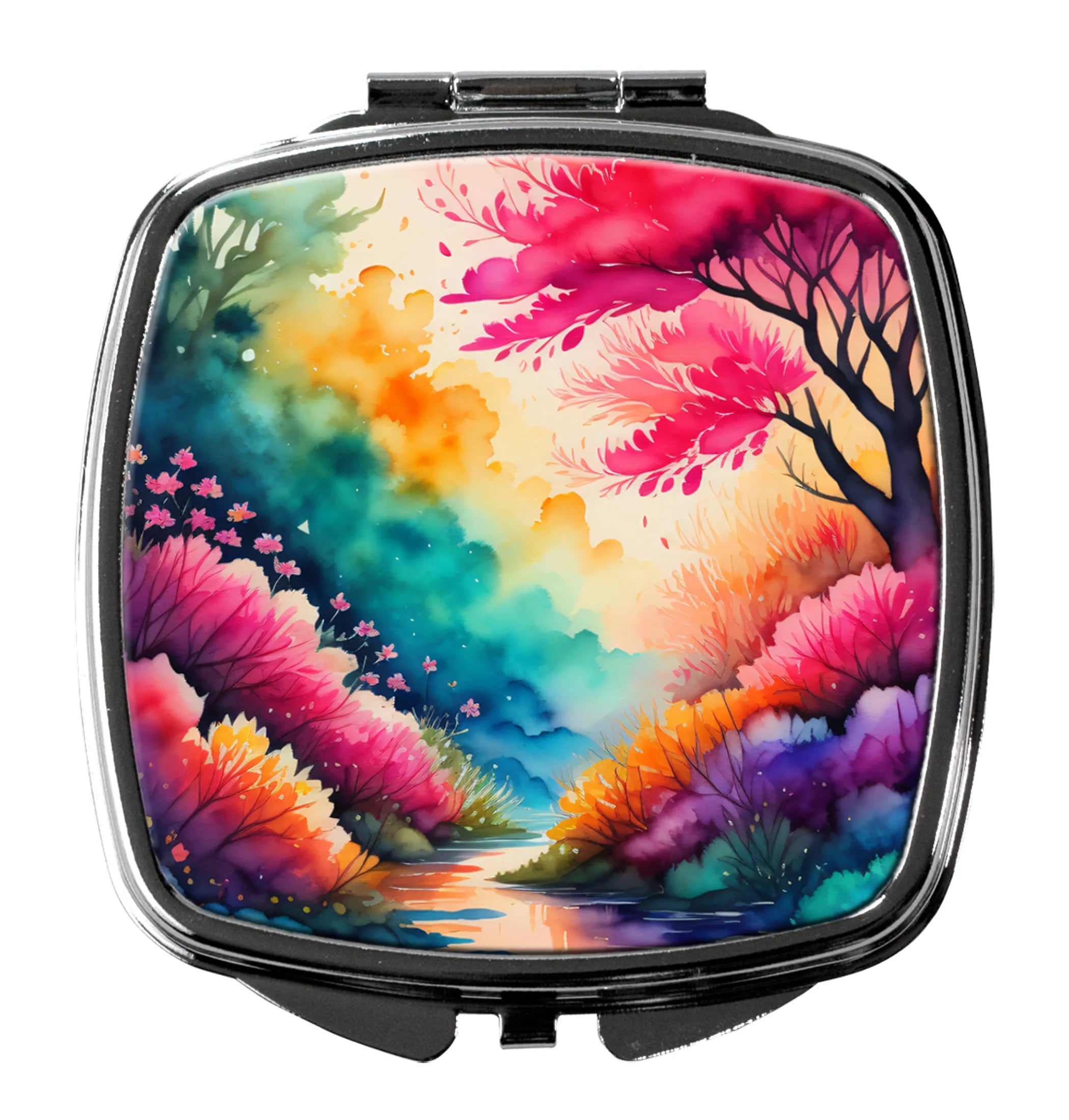 Colorful Flowers Compact Mirror - Pack Of: 1 | Collection name: Colorful flowers