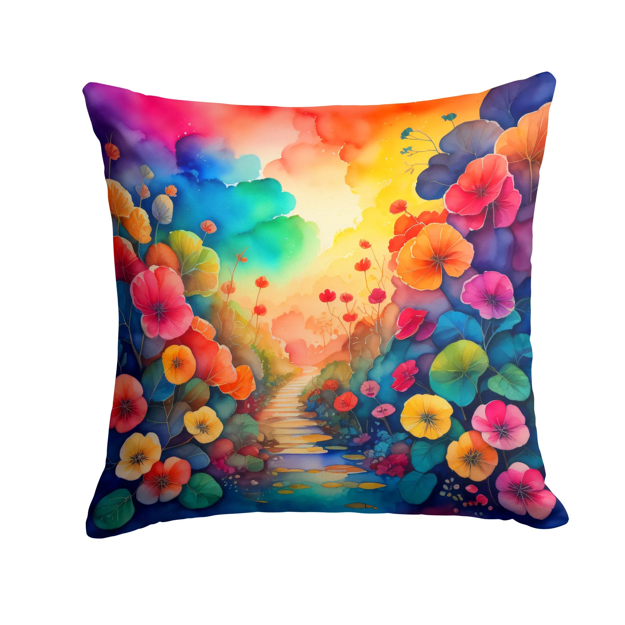 Colorful Flowers Throw Pillow - Pack Of: 1 | Collection name: Colorful flowers