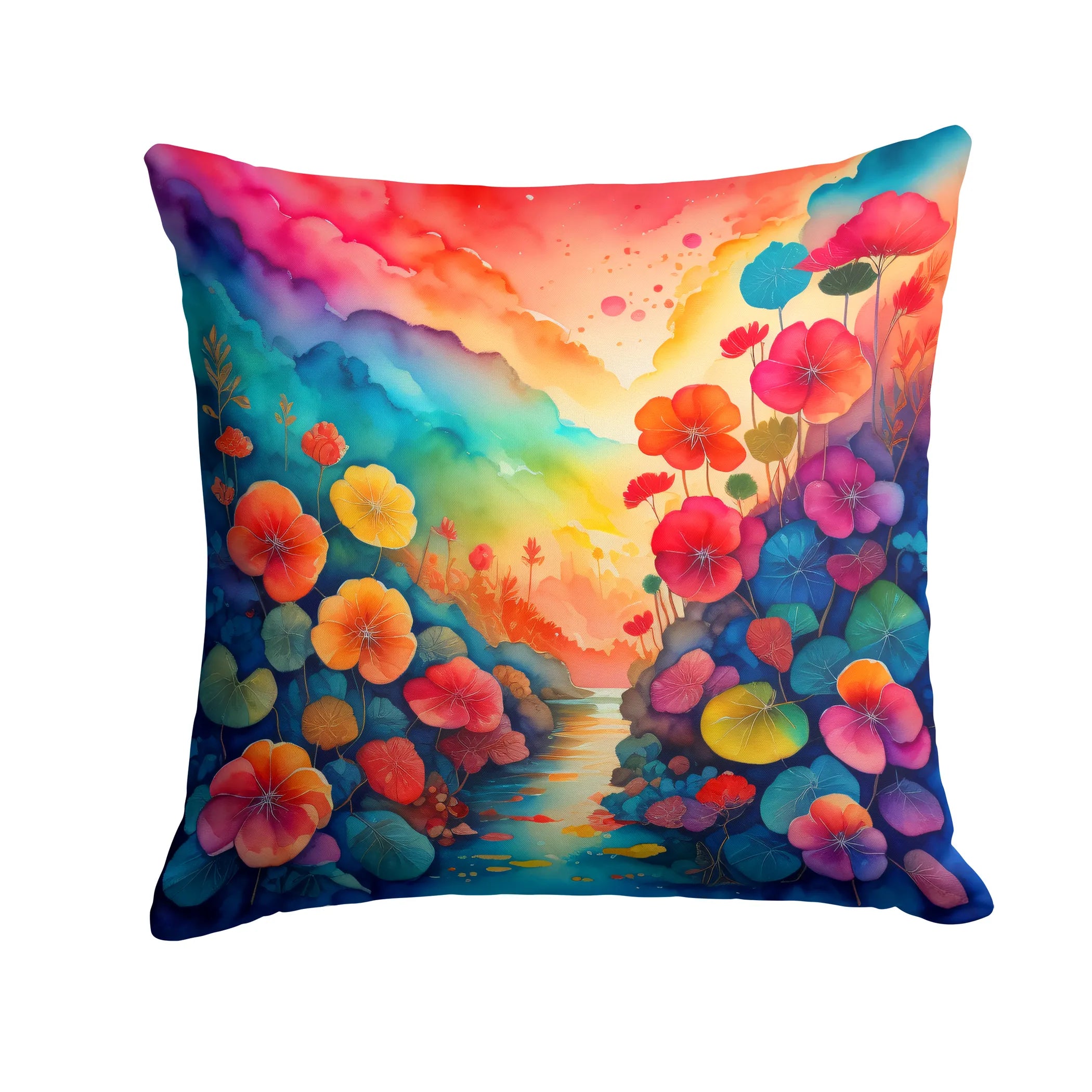 Colorful Flowers Throw Pillow - Pack Of: 1 | Collection name: Colorful flowers