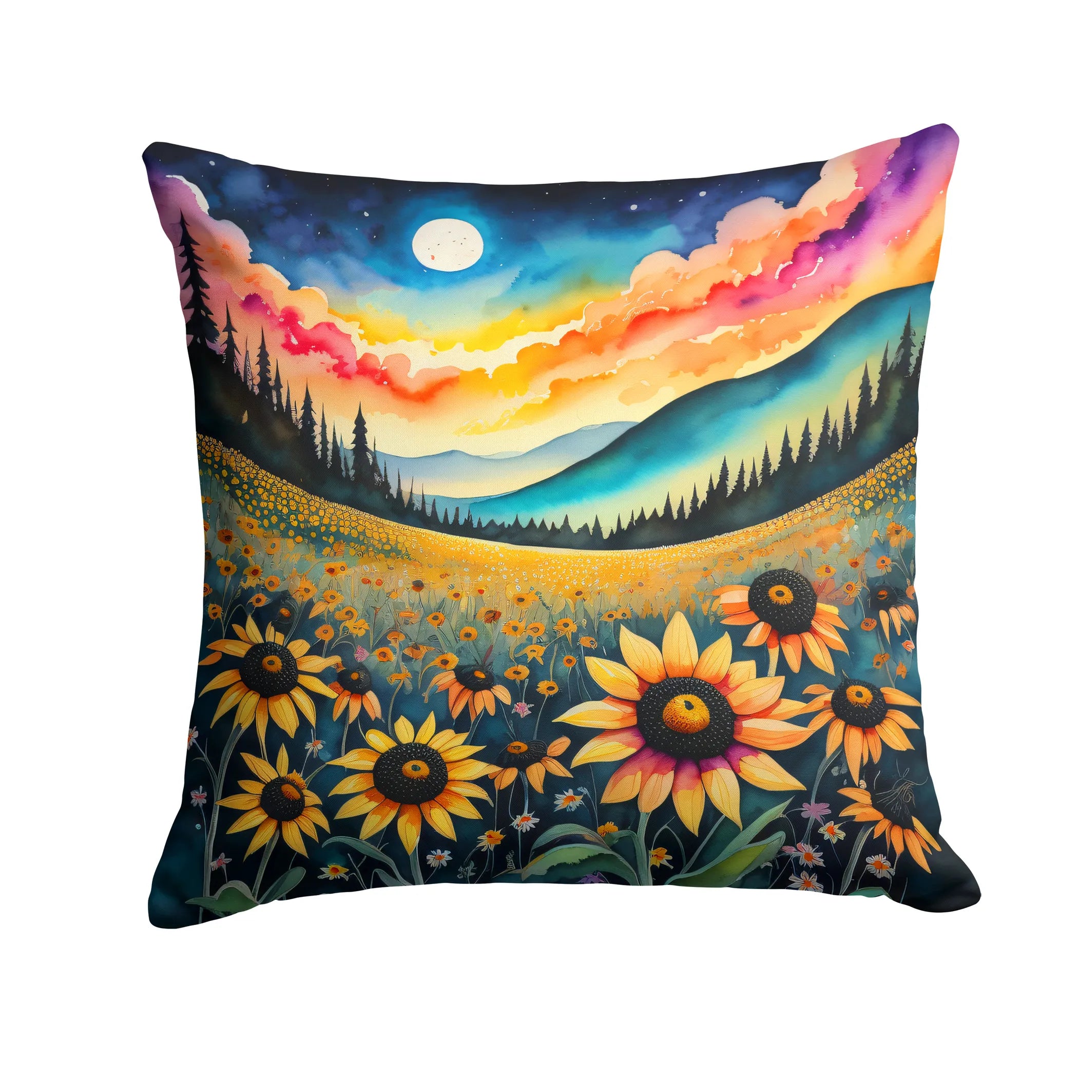 Colorful Flowers Throw Pillow - Pack Of: 1 | Collection name: Colorful flowers
