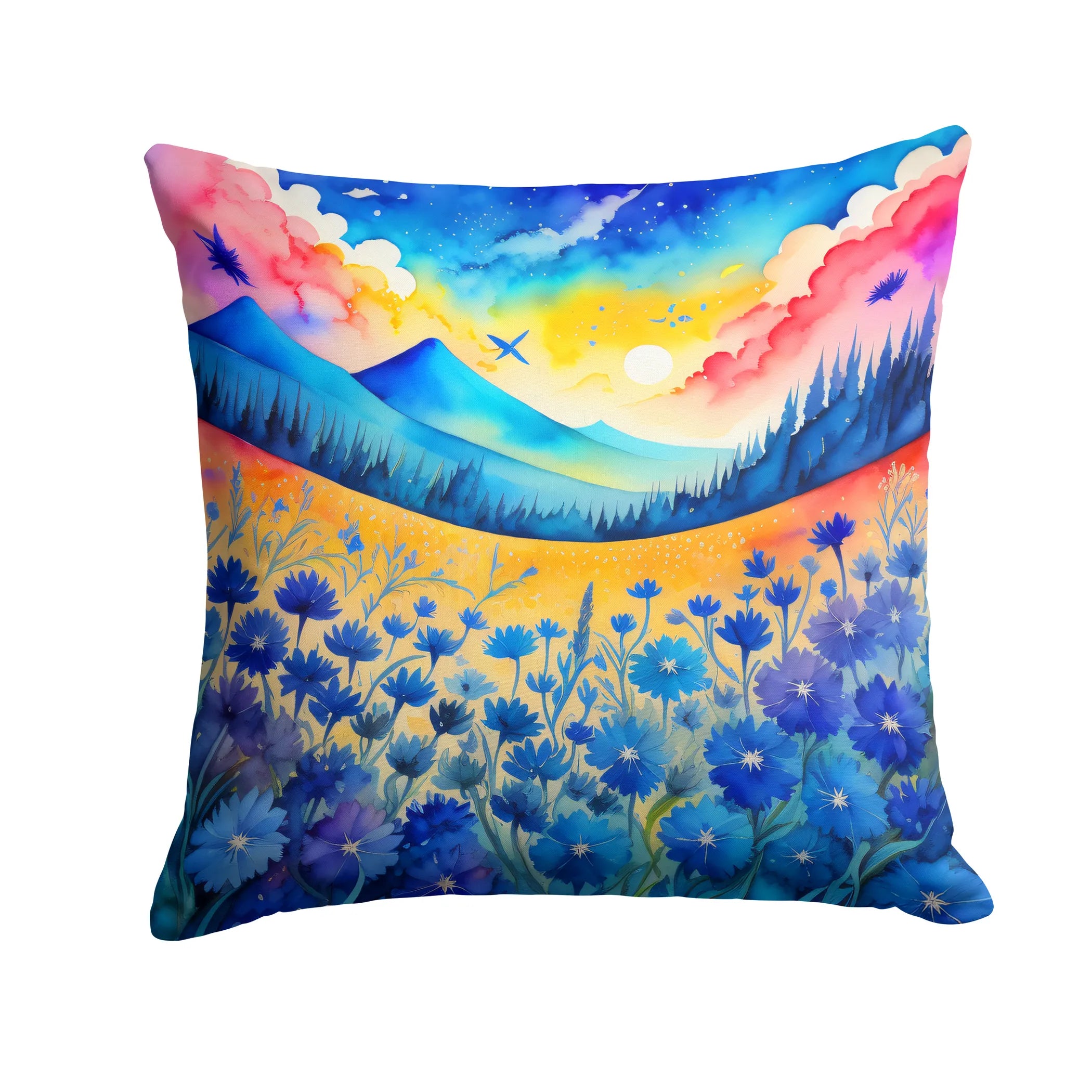 Colorful Flowers Throw Pillow - Pack Of: 1 | Collection name: Colorful flowers